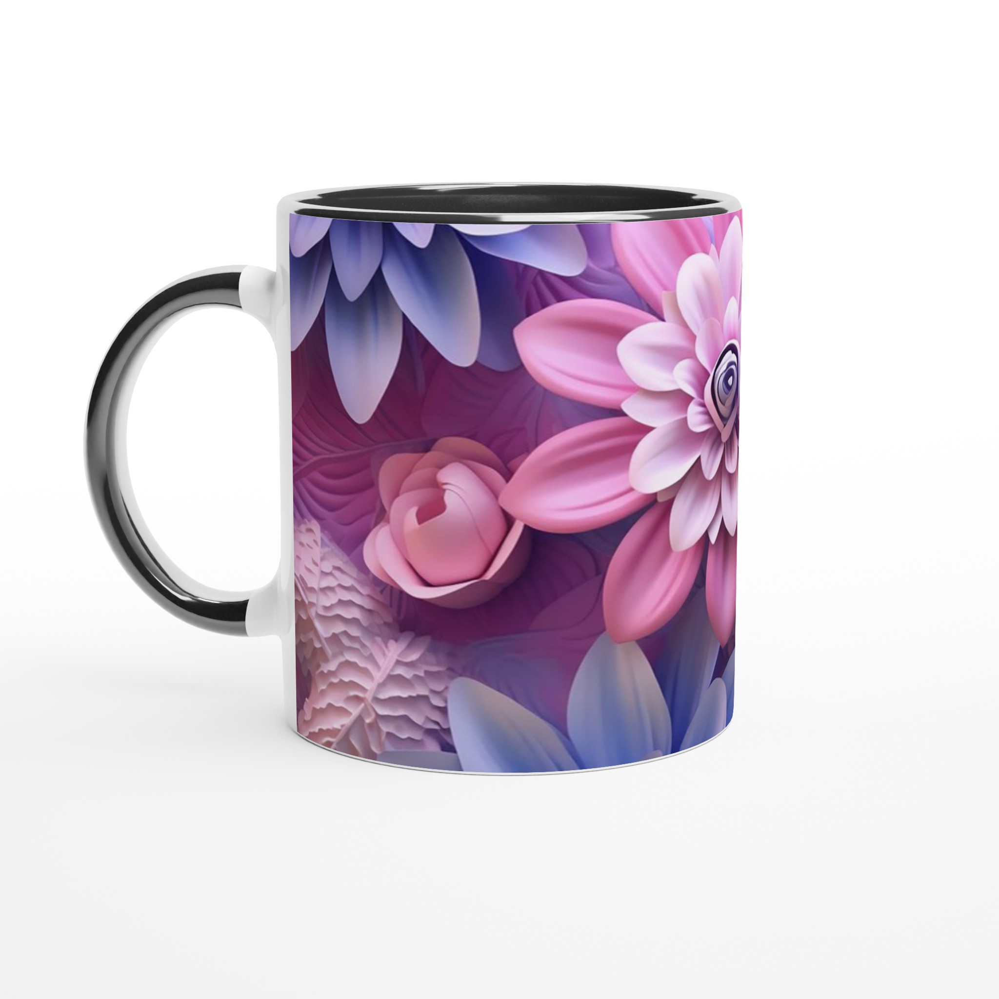 Vit 11oz keramisk mugg med blomstrande pastellmotiv i sju färgstarka nyanser 4 ecbfa8ab-db29-44ea-8ca9-0bf3d1bca2e5