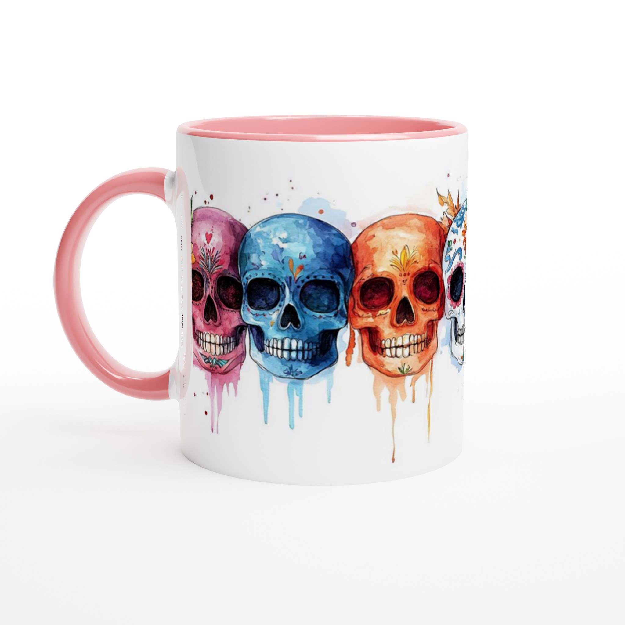 Färgglad Sugar Skull Keramikmugg - Livfull Akvarell Día de los Muertos Design, 11 oz 6 ecd1873a-0d36-4515-a6f6-962650055d30