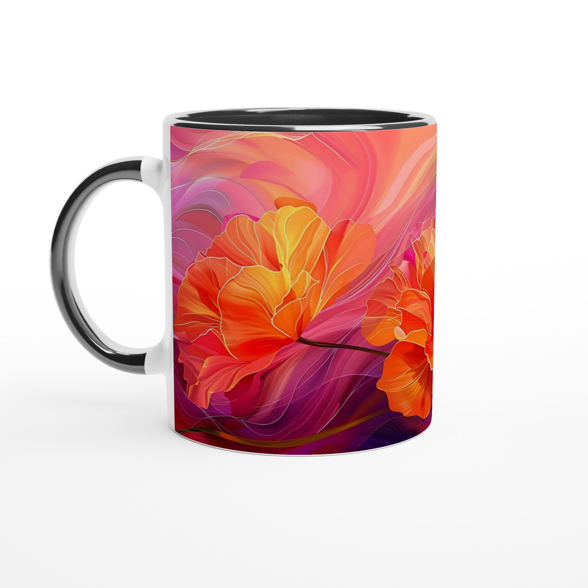 Abstrakt Blomster Keramikmugg – Konstnärlig Kaffekopp i Välj Din Färg! 4 ecd23021-f904-4587-8369-086d93622874