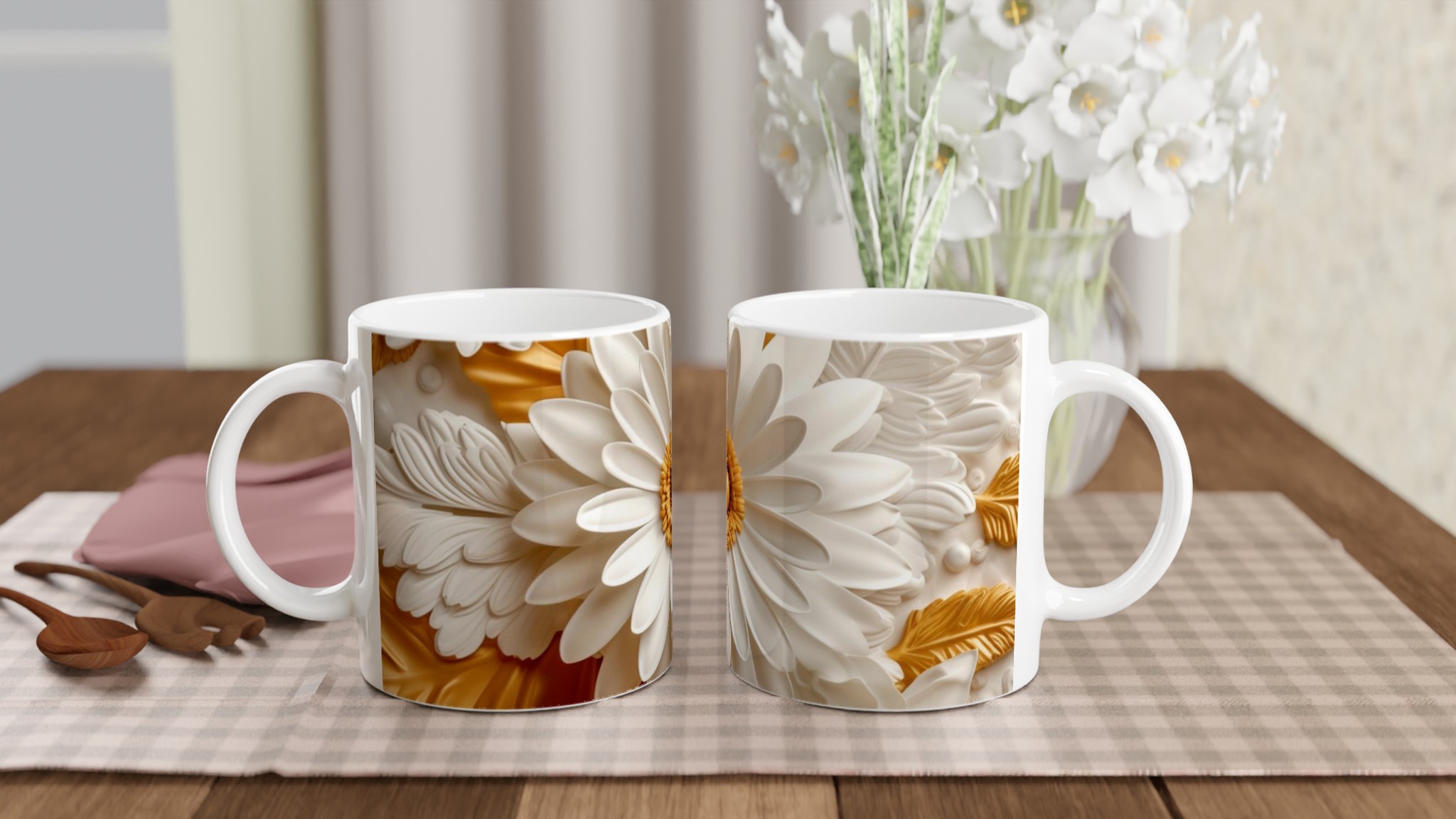 Elegant Vit 11oz Keramisk Mugg med Gyllene Blommotiv – Välj Din Favoritfärg 10 ecebc7f8-1e61-4a18-bacb-d110d2cbb04a