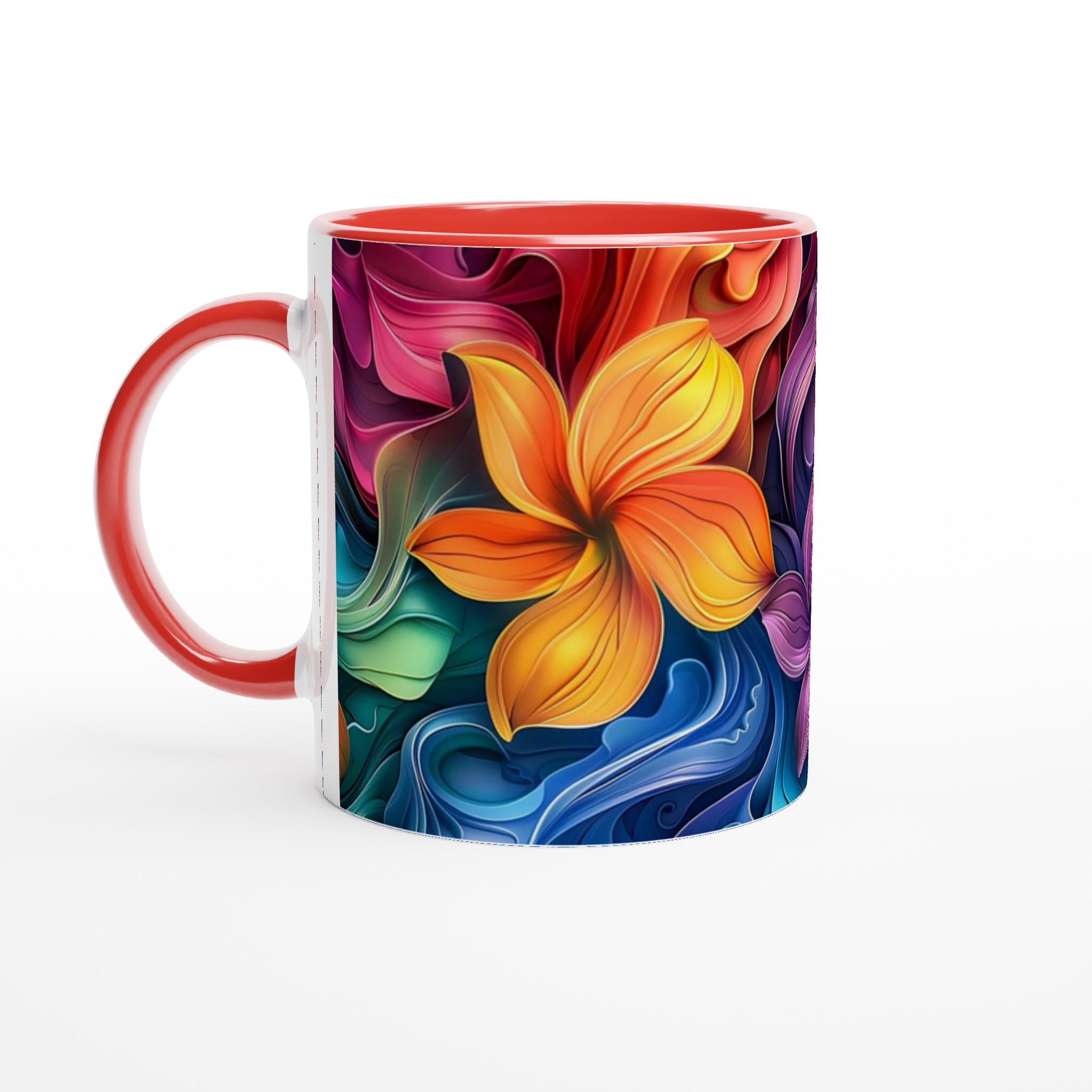 Tropisk Blomsterglädje 11oz Keramikmugg – Vibrerande Färgexplosion i Ditt Val av 7 Nyanser 5 ecfaf67f-31e2-47b5-88af-c8f1df2580af