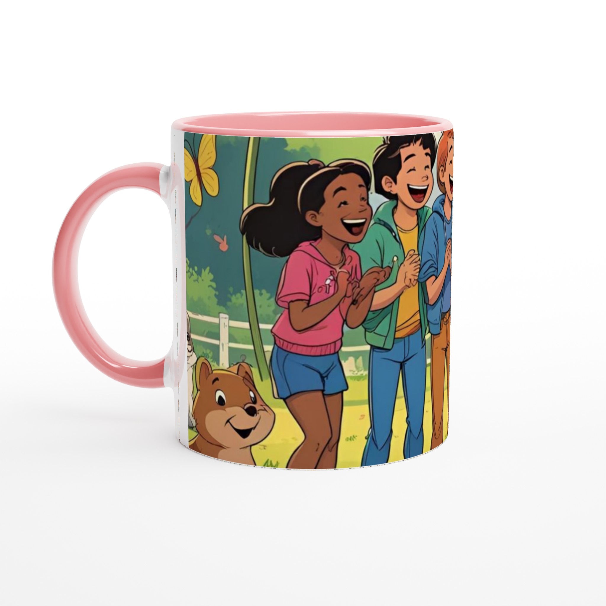 Vit 11oz keramisk mugg med färgstarkt och glatt tecknat motiv – välj din favoritfärg! 6 ecfc3159-ece4-4b60-9b49-b796105ef436