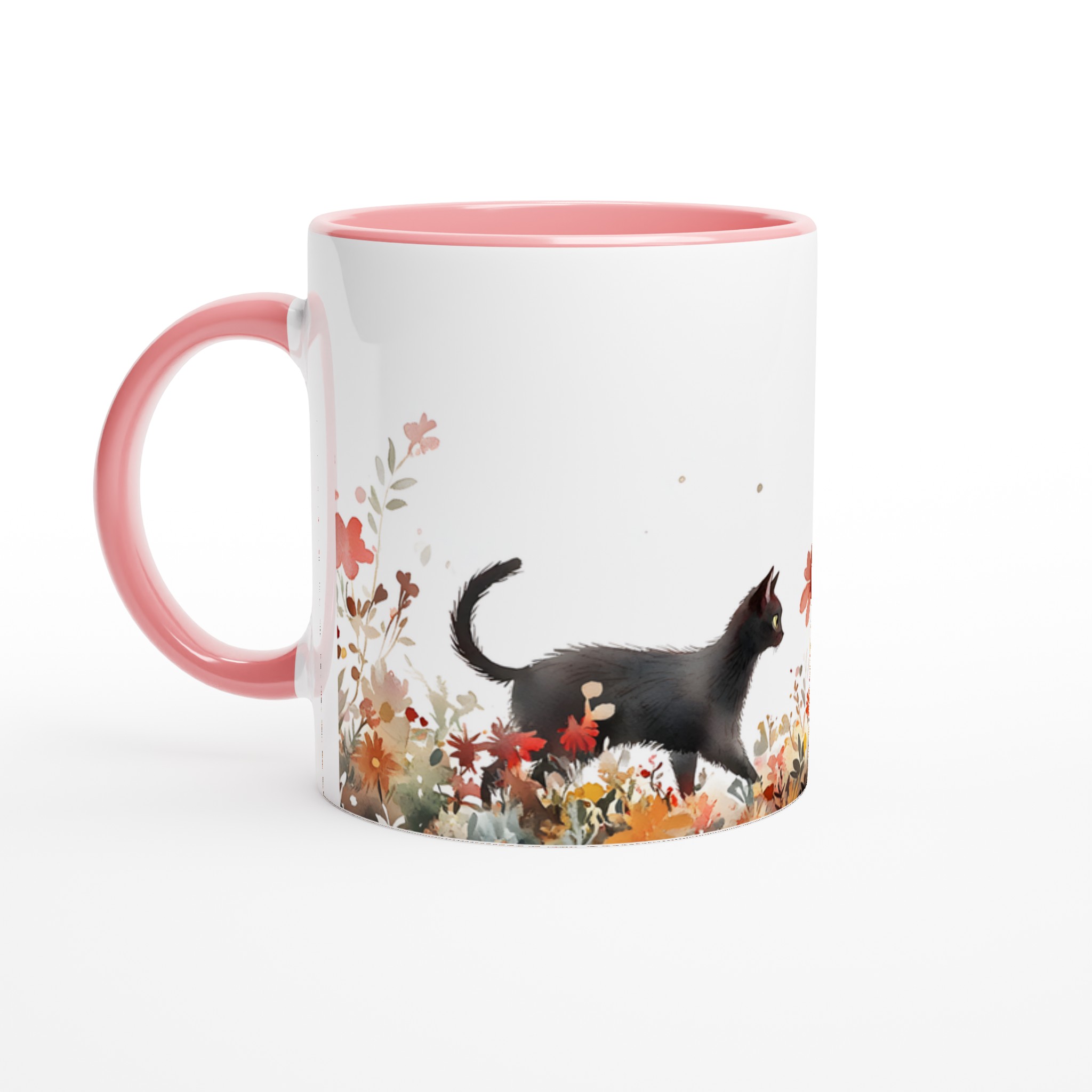Magisk Katt & Höstblomster – 11oz Keramisk Mugg i Valfri Färg 6 ed1fbc92-80e5-4e81-9dd9-ef5842d17bcb