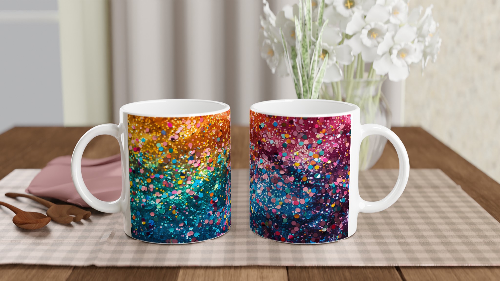 Glittrande Konfetti Keramikmugg – Färgglad 11oz Kaffekopp för Festliga Stunder i ditt Val av Färg 10 ed2363a1-baea-4fd2-93ee-10657fba70ff