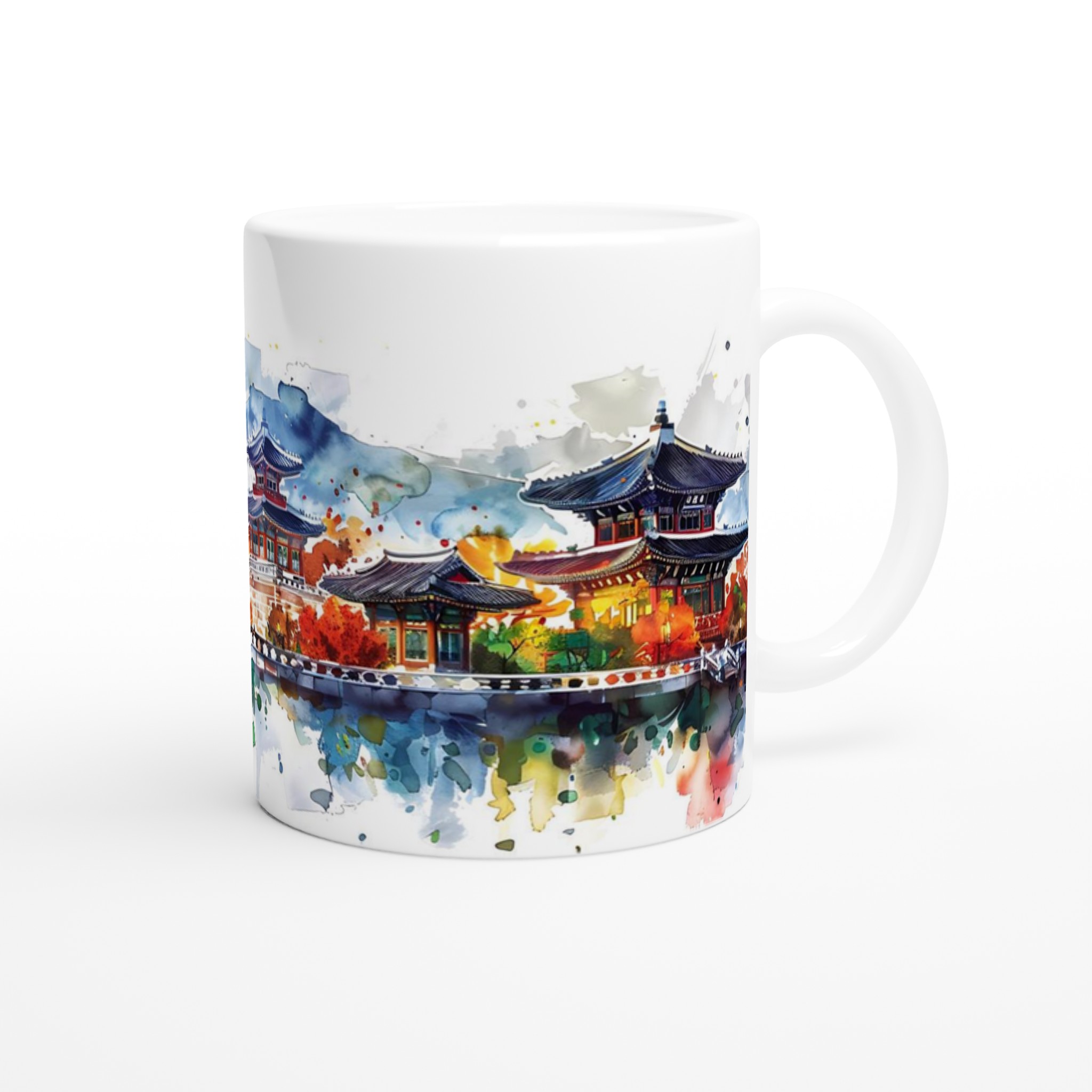Seoul Skyline Akvarell Mugg - Koreansk Reseminne i Vattenfärg, 11oz Keramik 9 ed5b1b58-9d17-4b22-8d6c-621c2c15365a