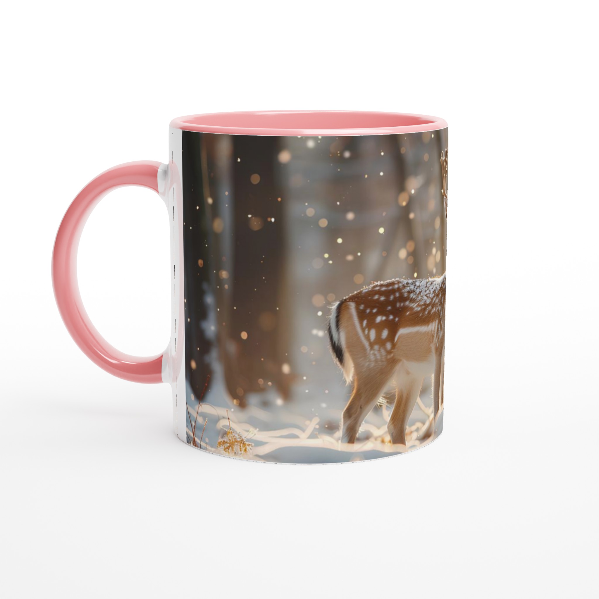 Vintermagi: Rådjur i Snölandskap – 11oz Keramikmugg i Sju Färger 6 ed6a359b-5123-4dc9-97dc-044b20c798fb