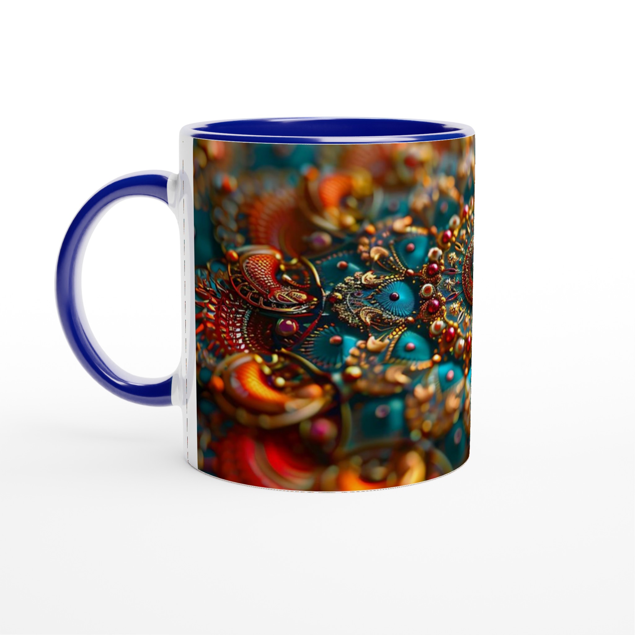 Mångfärgad Mandalainspirerad 11oz Keramikmugg – Vibrerande Design & Lyxiga Detaljer 2 ed8ad23e-6b11-4135-9641-aa39c2d0e00c
