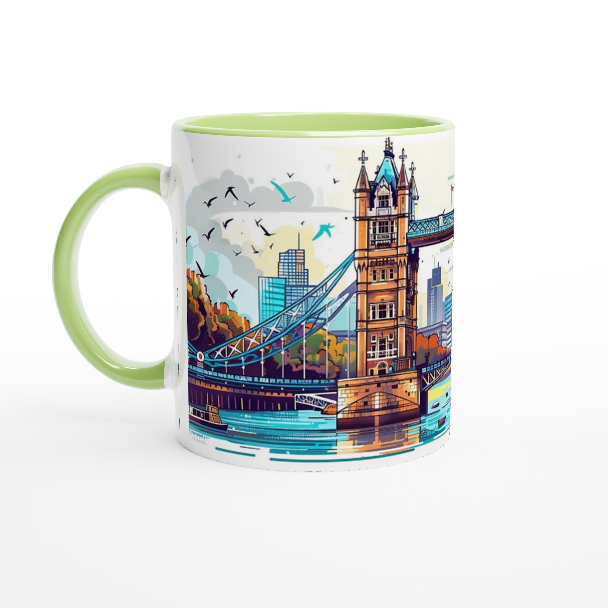 London Bridge Akvarellmugg – Konstnärlig 11oz Keramikmugg i ditt färgval 7 edbae567-9810-4b3a-acad-4fb9663c5c58