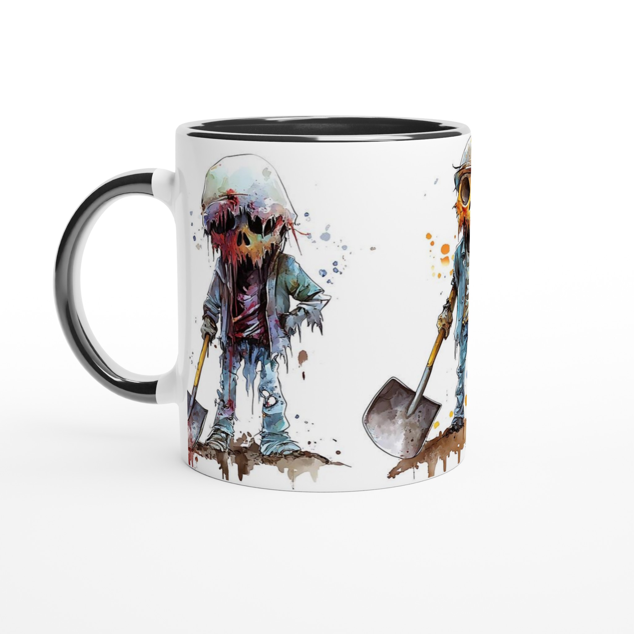 Unika Zombie Diggers Keramikmugg - Skrämmande Charm & Vattenfärgsstil i Flera Färger 4 eddcfc93-41b1-453f-92e1-ae2263c3d08a