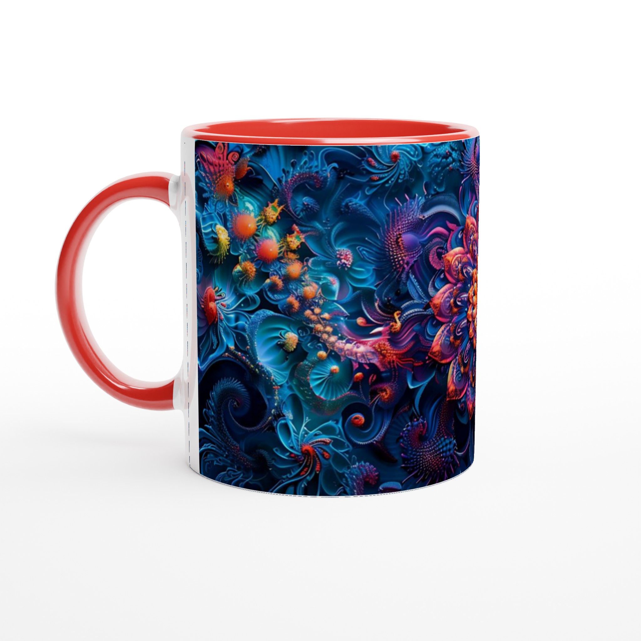 Kosmisk Blomsterprakt Keramikmugg – En Explosion av Färg och Mytisk Design (11oz) 5 edef6334-c2a7-4ea0-b32c-19ee58bbb32d