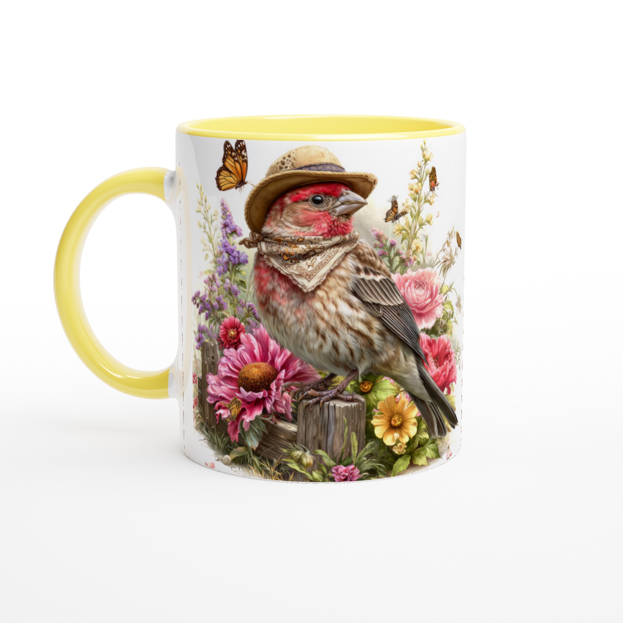 Charmig 11oz keramisk mugg med fågel i hatt – välj din favoritfärg! 3 ee3927be-8d0f-464d-b0ca-599311fe925e
