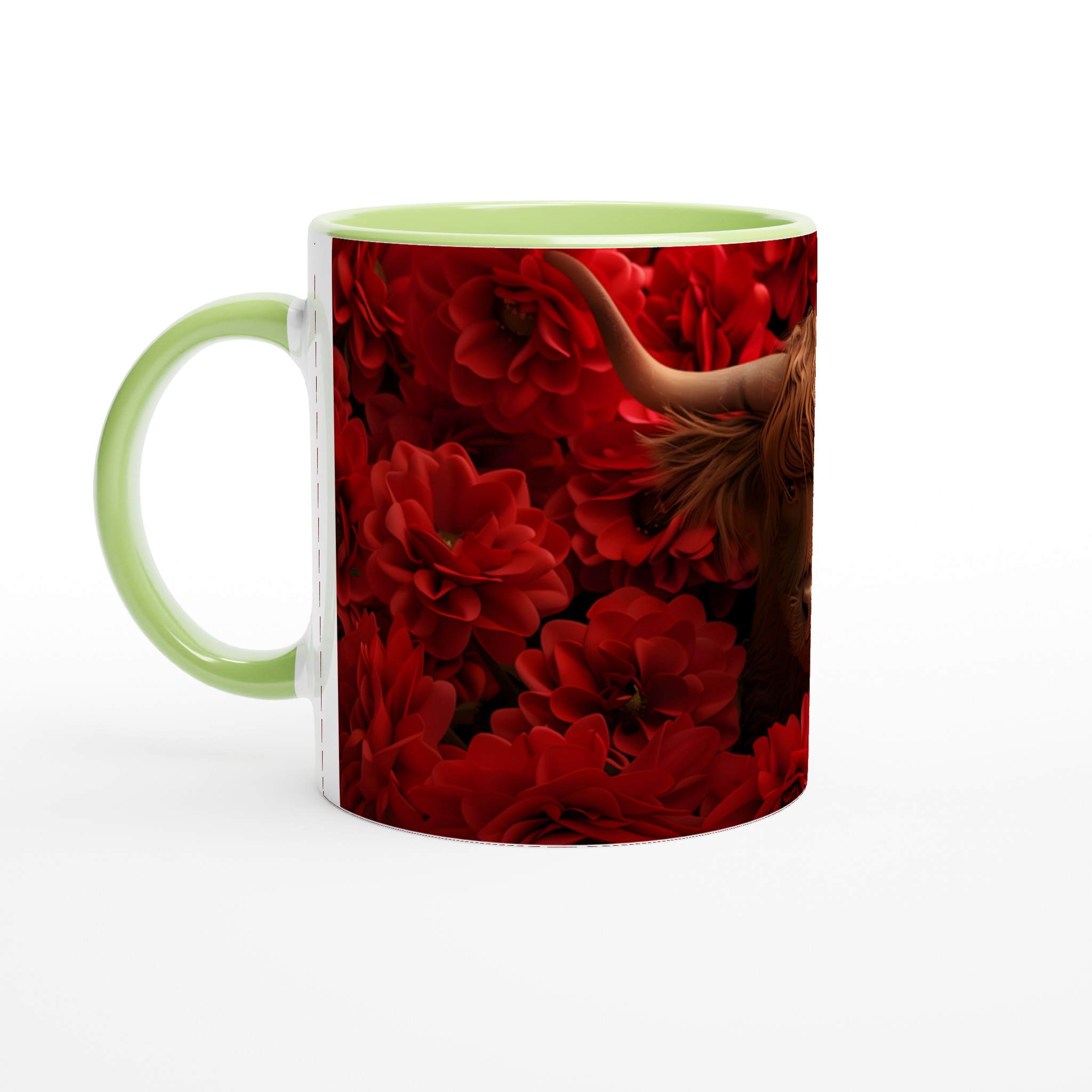Red Blossom Highland Bull Keramikmugg – Rustik Charm i 7 Färger 7 ee682a0d-bc35-469c-84ec-cff2bed35d34