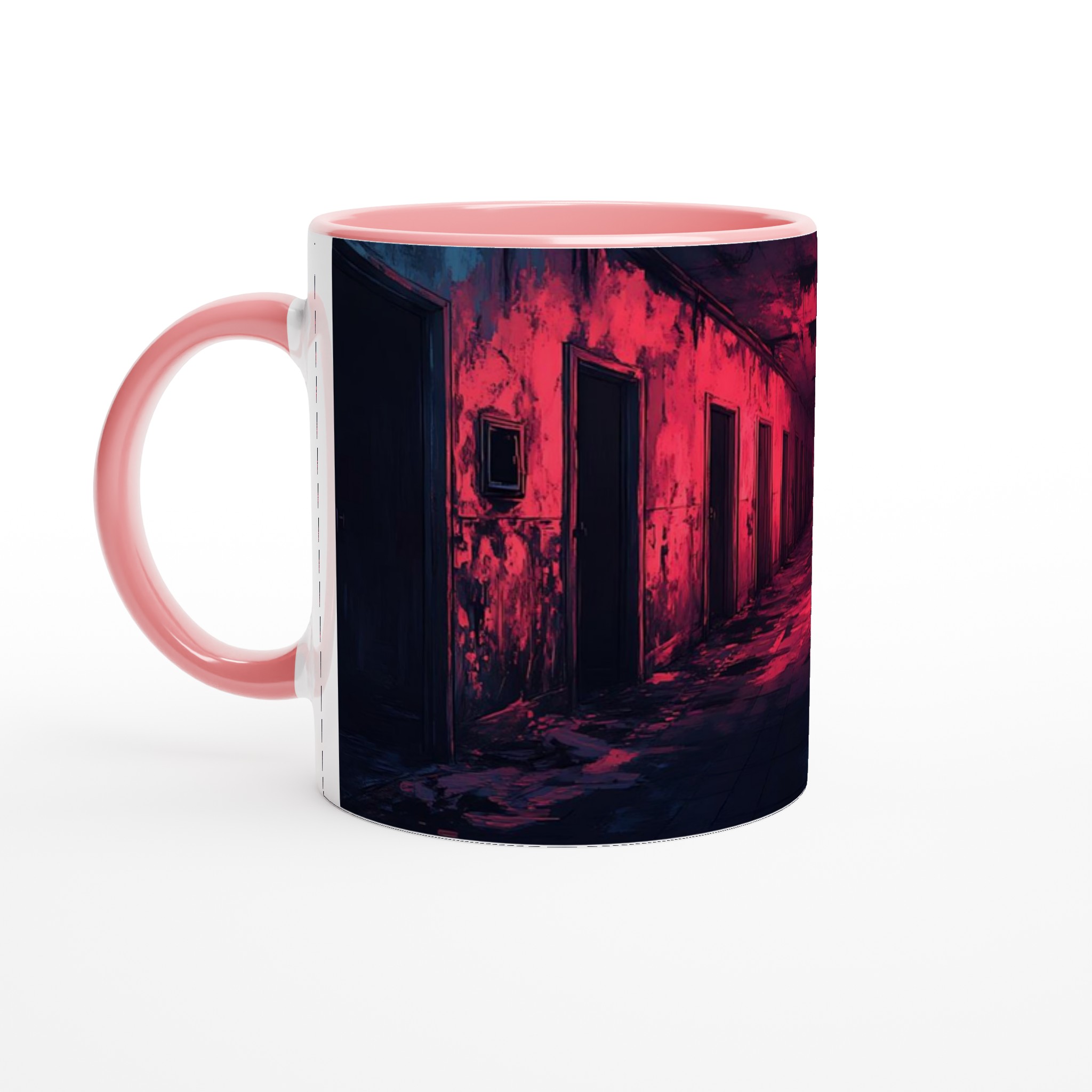 Spooky Hallway Mug – 11oz Keramisk Mugg med Surrealistisk Skräckkonst & Färgval 6 ee76297b-6115-4703-b08c-8639e3e4dd01