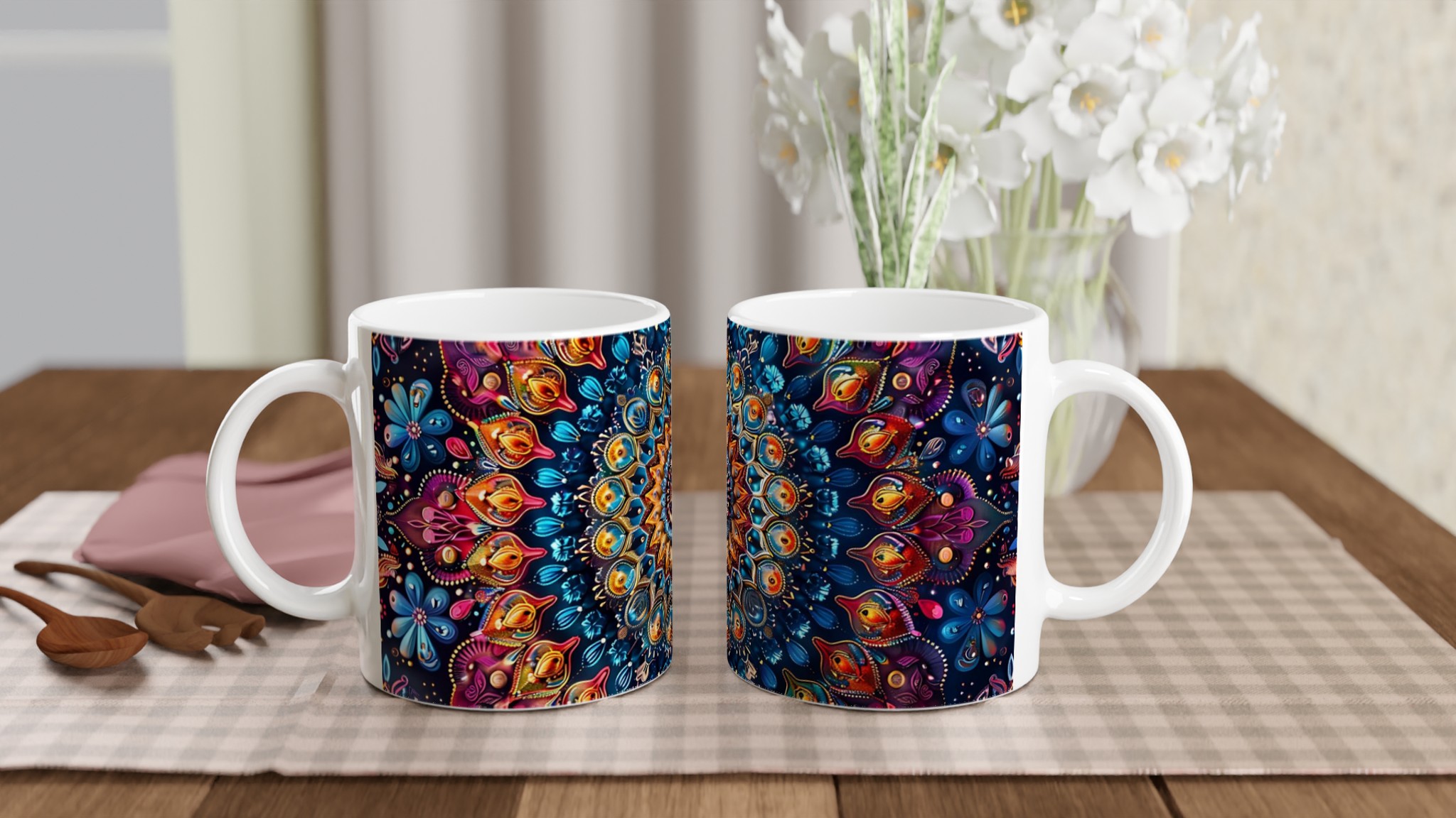 Kosmisk Mandala Keramikmugg - 11oz, Levande Design i Valfri Färg 10 ee9088bf-4bc4-4d99-bb7c-e7a38d93f840