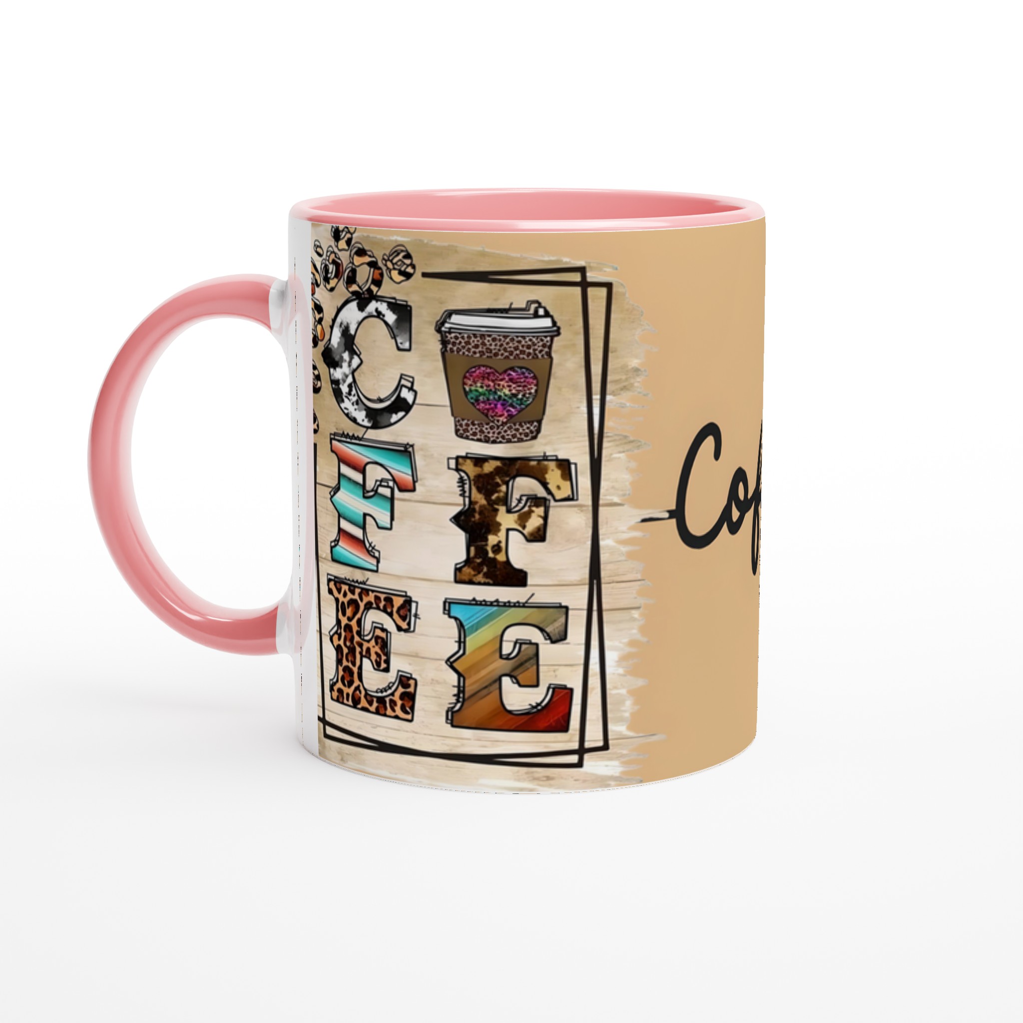 Färgstark 'COFFEE' Mugg – Leopardmönster & Rustik Charm i 11oz Keramik 6 eeddc584-3250-43c4-8fc5-ed8aa367c007