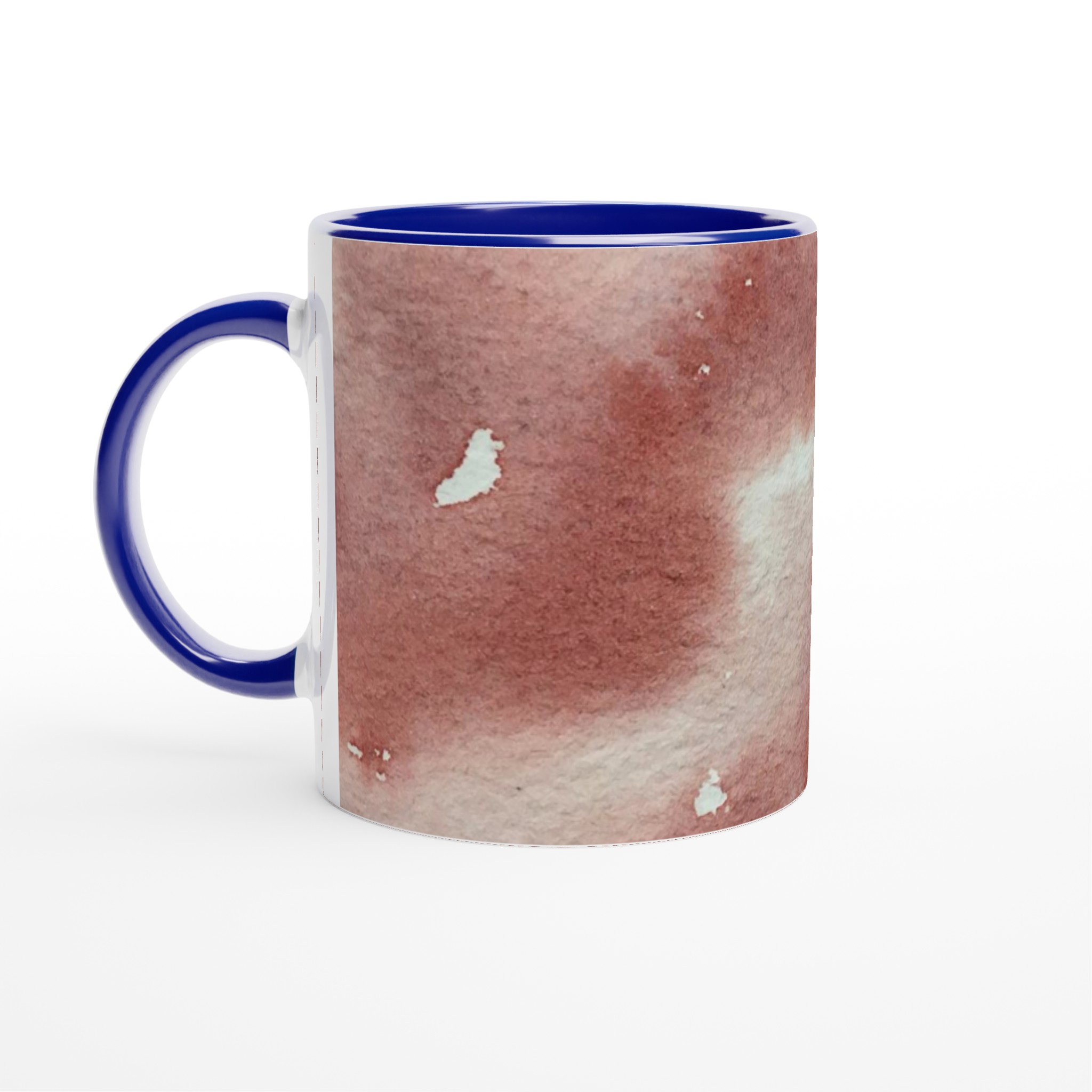 Vit 11oz keramisk mugg med konstnärlig akvarelldesign i mjuka jordtoner 2 eedefcd2-2475-43e5-b0f8-e80ede341893
