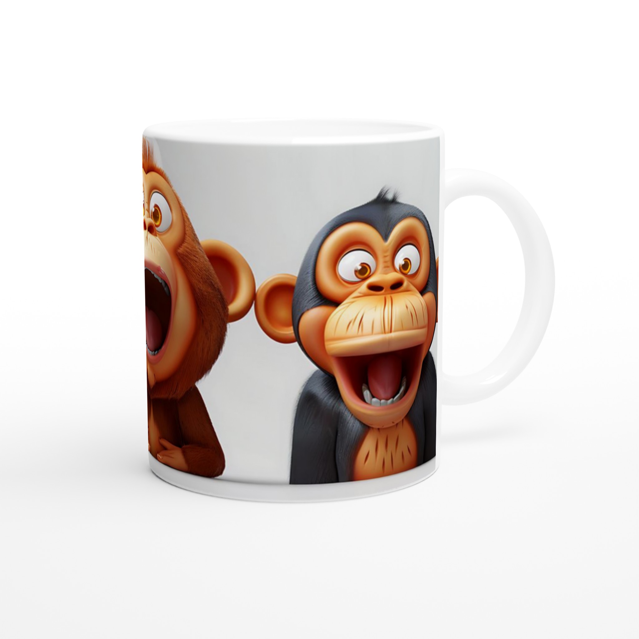 Glada Apor Keramikmugg - 11oz Rolig Kaffekopp med Uttrycksfull Design i 7 Färger 9 ef41d0d5-8f1d-40cc-8dcb-3525ab4a3495