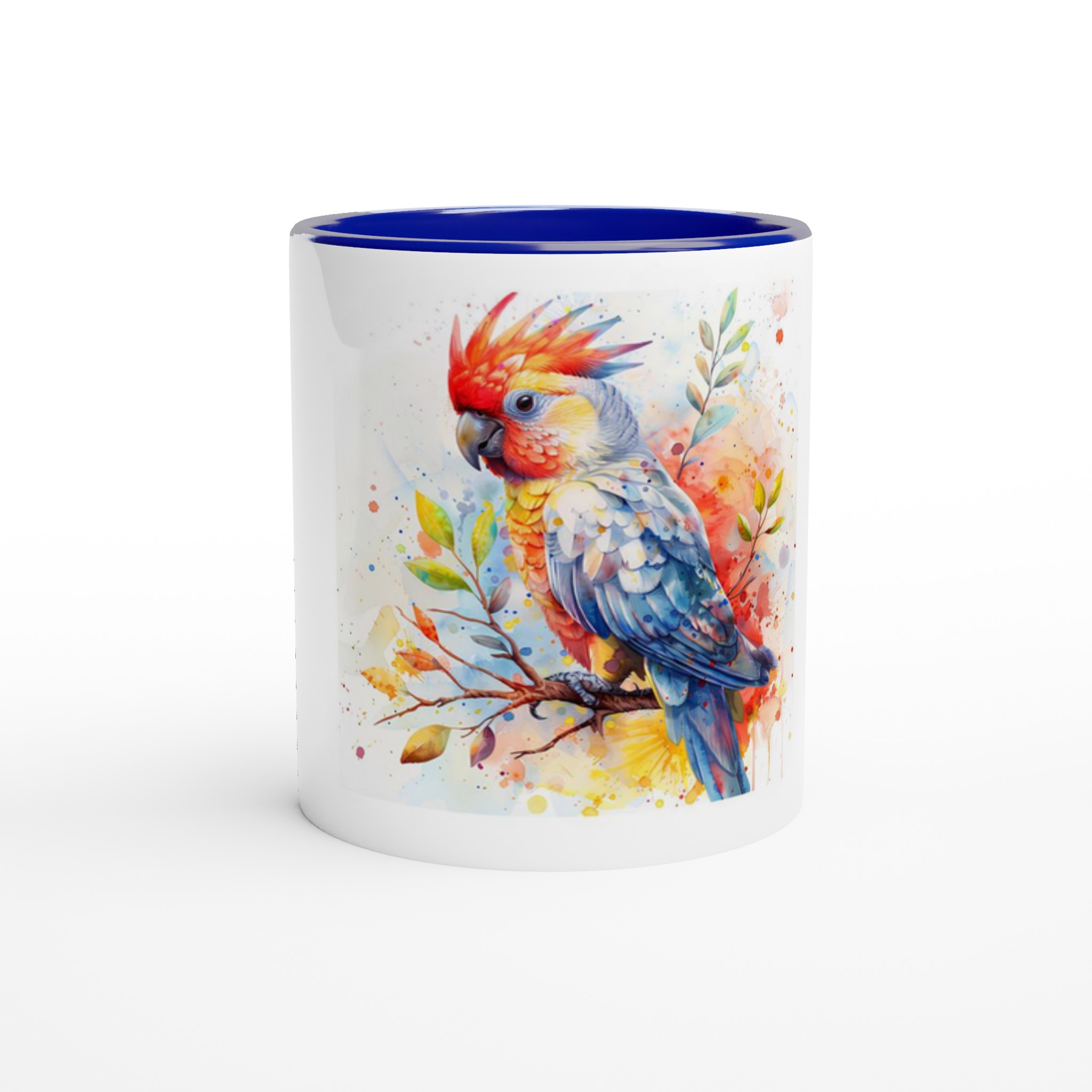 Tropisk Akvarell Papegoja Keramisk Mugg - Livfull 11oz kaffekopp med färgad insida i ditt val av sex djärva nyanser 5 ef4ad216-b458-4641-9476-76f3c4c2a851