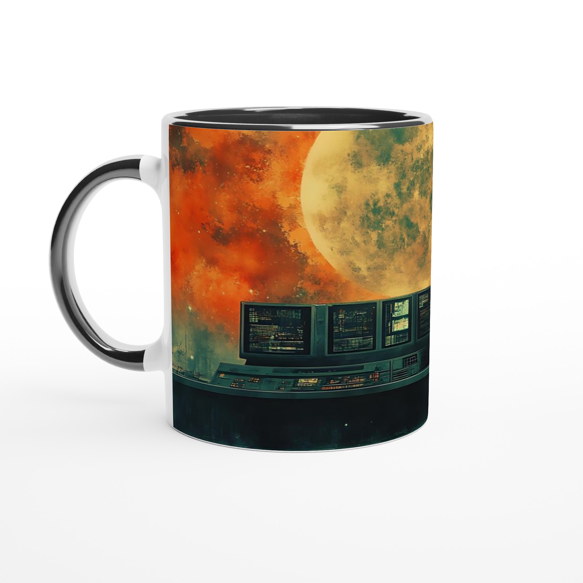 Kosmisk Överblick Mugg – Sci-Fi Konst inspirerad keramikmugg i ditt val av färg 4 ef5a1d6e-b684-4ef6-afbe-d017aa9158c5