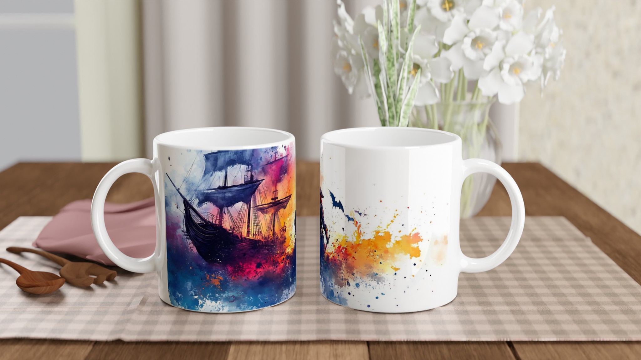 Pirate's Voyage Watercolor Mugg – Äventyrlig Keramikmugg i 7 Fantastiska Färger 10 ef5a3e54-a6c2-4e6c-933b-3737ed7e473e