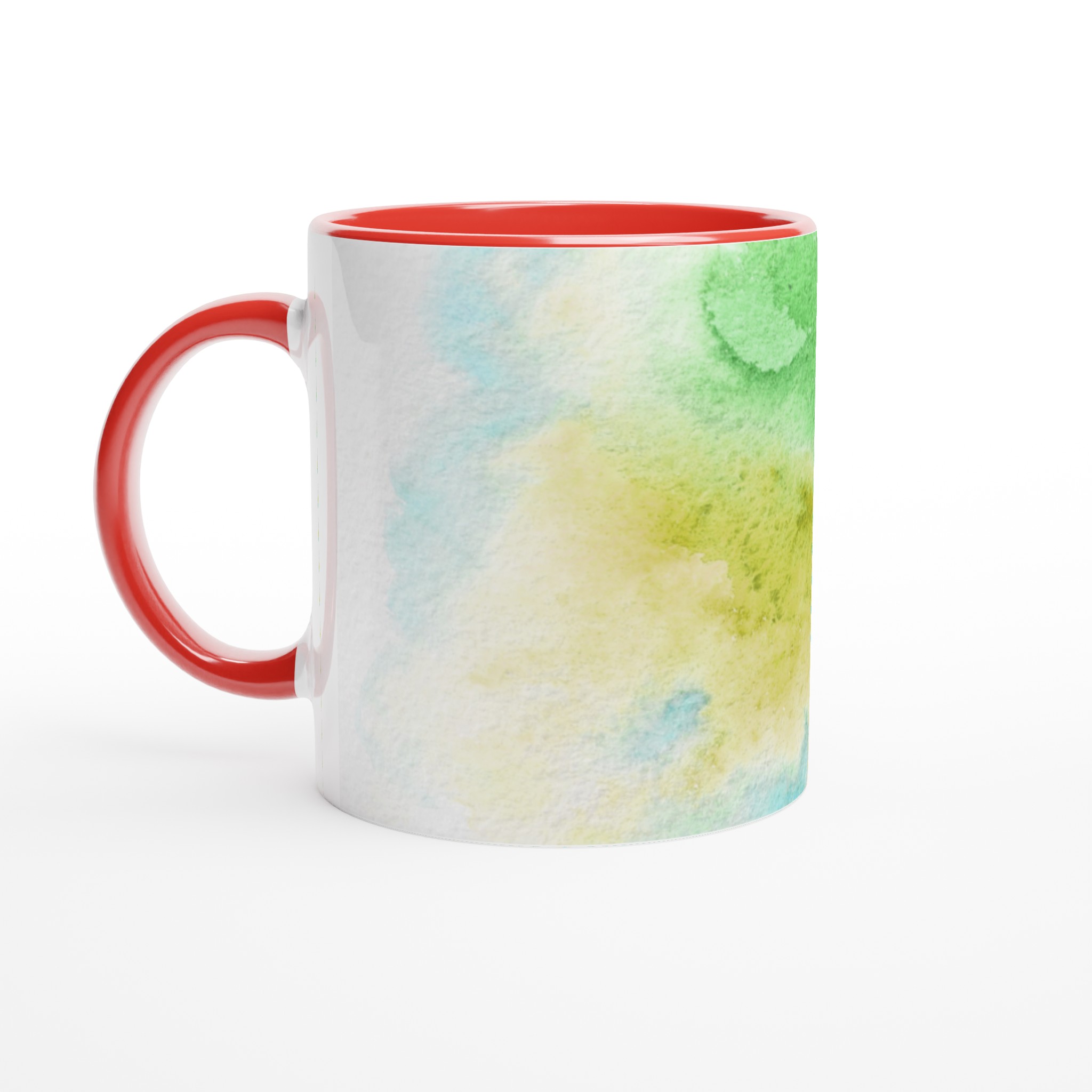 Vit 11oz keramisk mugg med akvarellmönster i lugna, mjuka färger – välj din favoritfärg på muggen 5 ef608d23-98b5-4098-a1a5-adf66dde5673