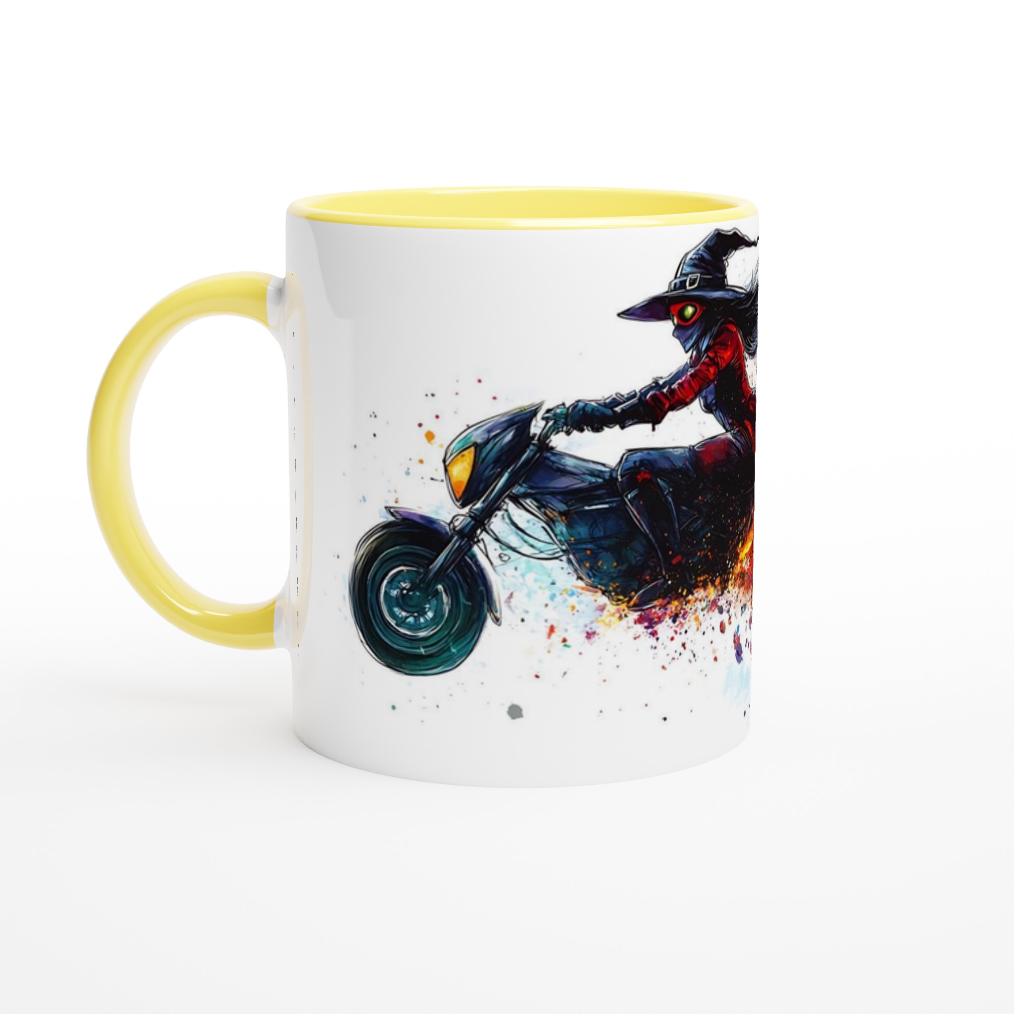 Witch on Fire Motorcycle 11oz Keramisk Mugg – Unikt Motiv i Ditt Val av Färg 3 ef7ee3e8-7c12-41da-8849-5347ba536b2a
