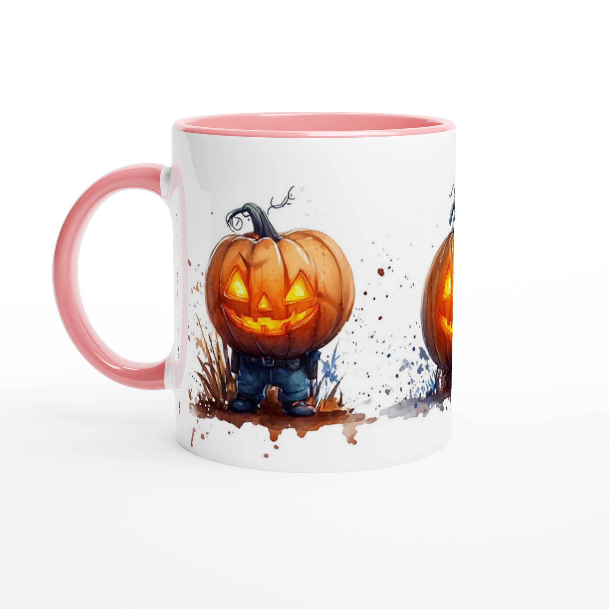 Utsökta Akvarell Pumpa Karaktärer 11oz Keramisk Mugg – Unik Halloween Design för Kaffe- och Temys 6 ef883b07-89a1-47ea-bdb9-a09412363e36