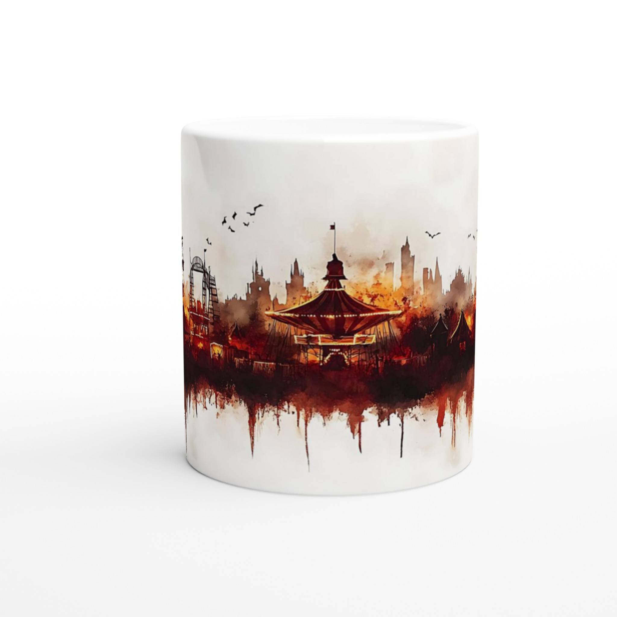 Mystisk Nöjespark: Akvarell Mugg – 11oz Keramikmugg i ditt val av 7 färger 8 efab60d4-c817-4b07-9da9-1e742dcd4373