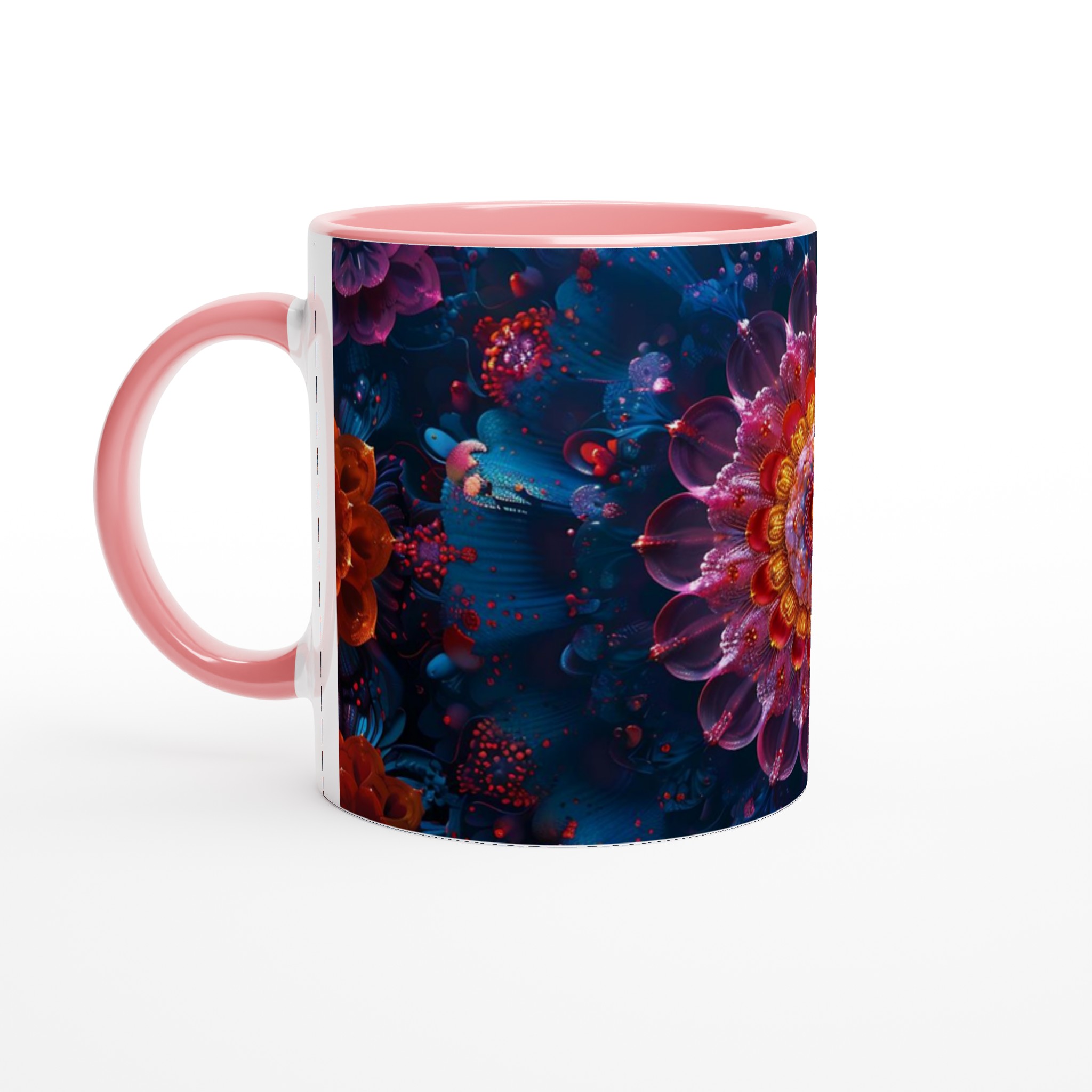 Kosmisk Blomstermugg – 11oz Keramisk Mugg med Hypnotisk Floral Design i Valfri Färg 6 efc087d4-1463-49a4-86e7-ac69592cf332