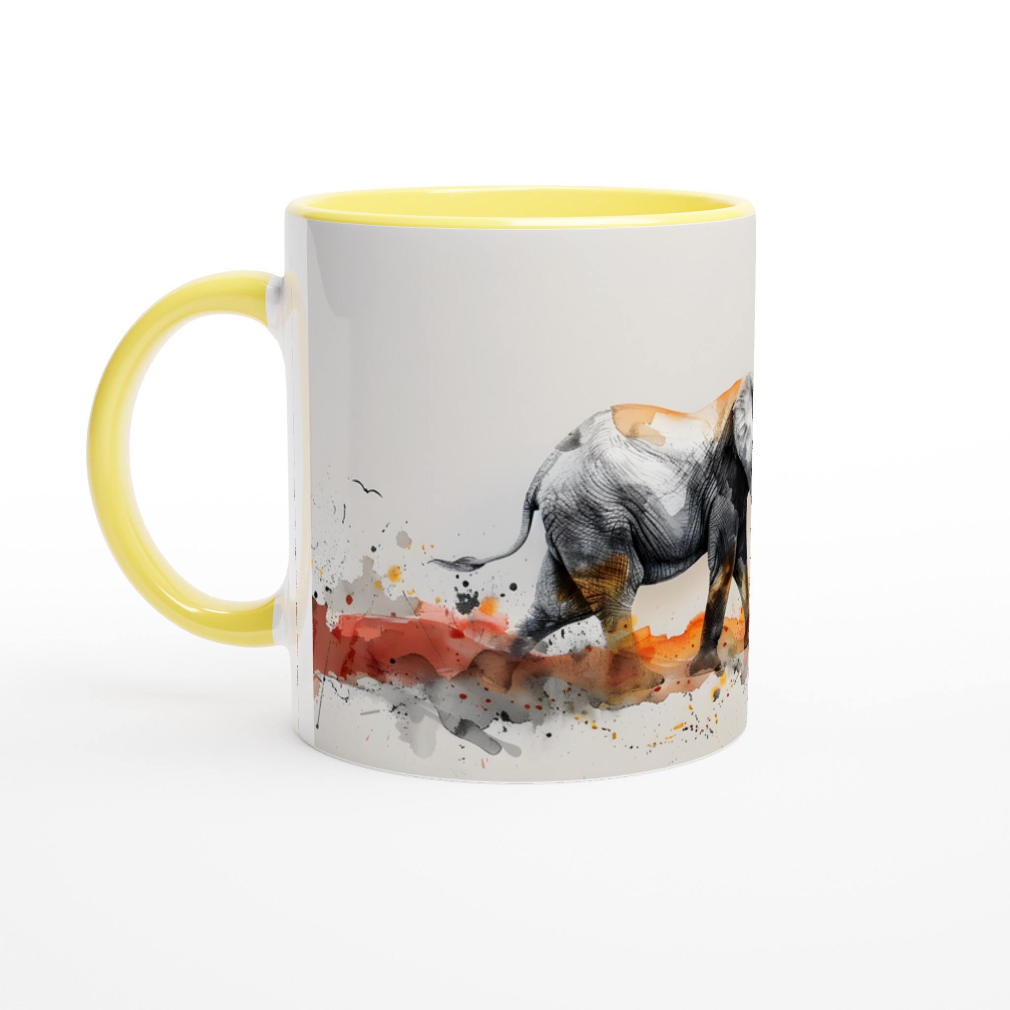Abstrakt Solnedgång Elefant Mugg – 11oz Keramisk Mugg i Valfri Färg 3 efc51333-54b7-4af9-8165-95345f0537e4
