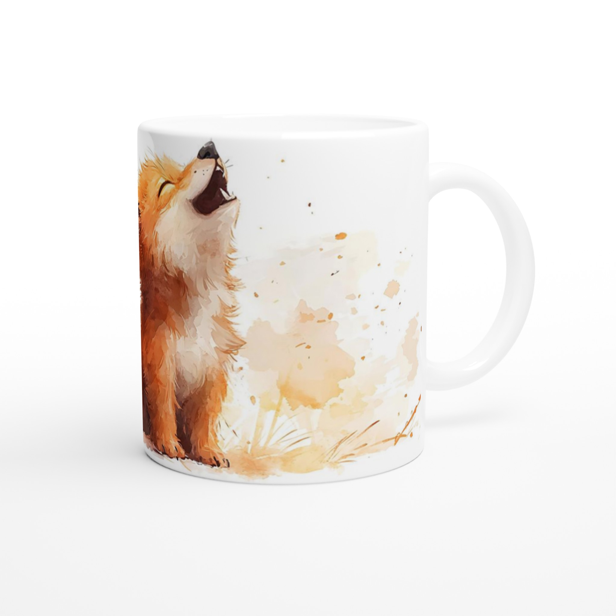 Söt Vattenfärg Rävmugg – Vit 11oz Keramisk Mugg för Kaffe & Te i Flera Färger 9 f011261b-f98e-4cbb-8dfa-ba51fee977e2