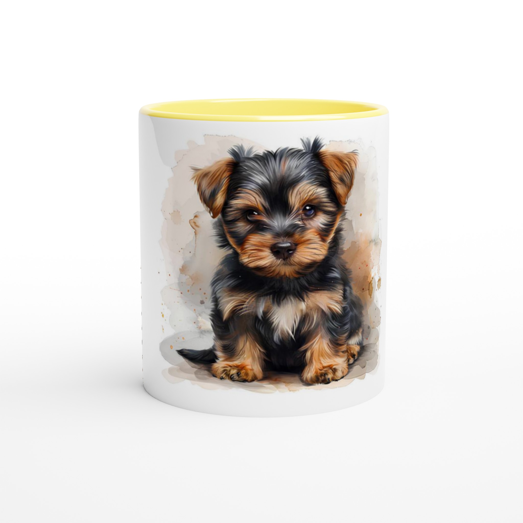 Bedårande Yorkshire Terrier Valp Keramisk Mugg - 11oz med färgad insida 1 f01e7117-a01f-484e-a233-9b4922c8e964