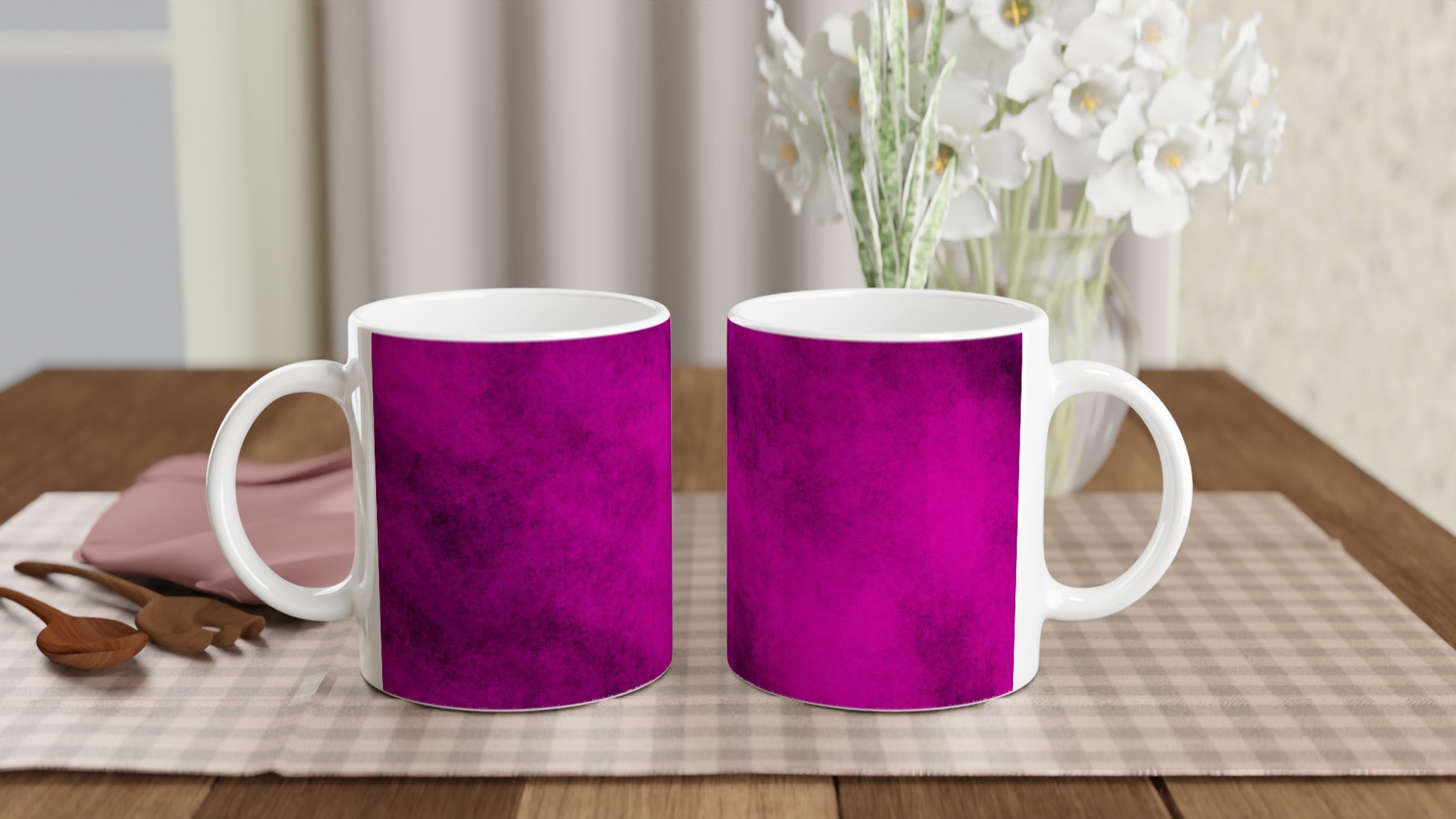 Vit 11oz keramisk mugg med djärv lila touch – välj din favoritfärg för personlig stil 10 f01fd98f-7821-41c0-91db-a6a4db1dddf6