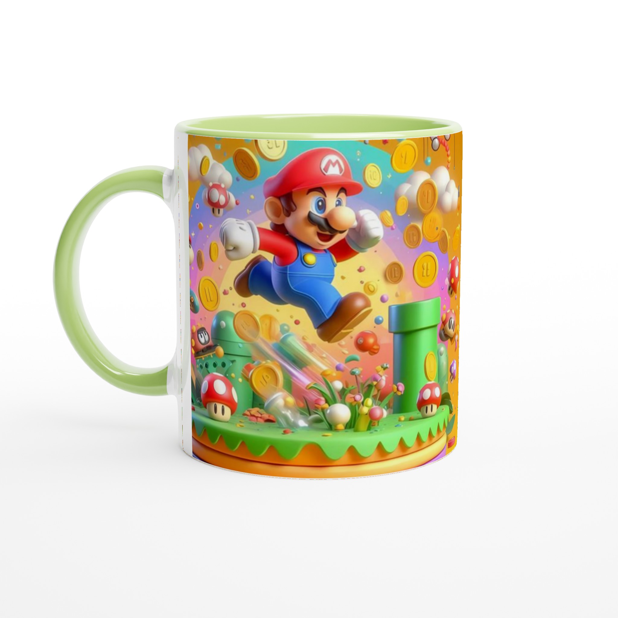 Vit 11oz keramisk mugg med färgstark spelscen – välj din favoritfärg för en unik touch 7 f02d0642-ba1c-4817-96ce-d0e3dfb6315d