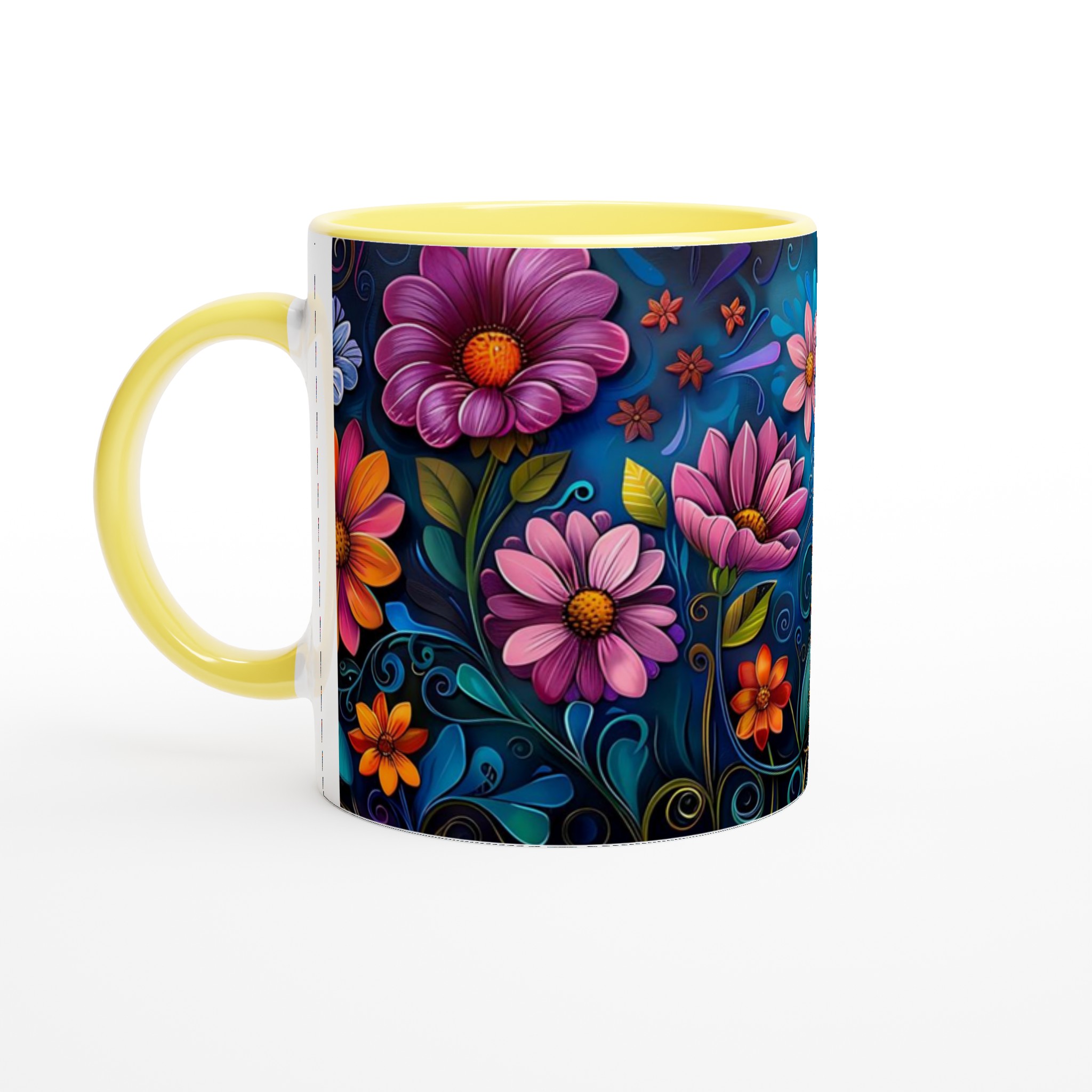 Blomstrande Keramikmugg: Konstfull Design i Levande Färger – Välj din Favorit bland Sju Nyanser! 3 f0372f0c-f148-4fe9-af34-836d8f5a5ba2