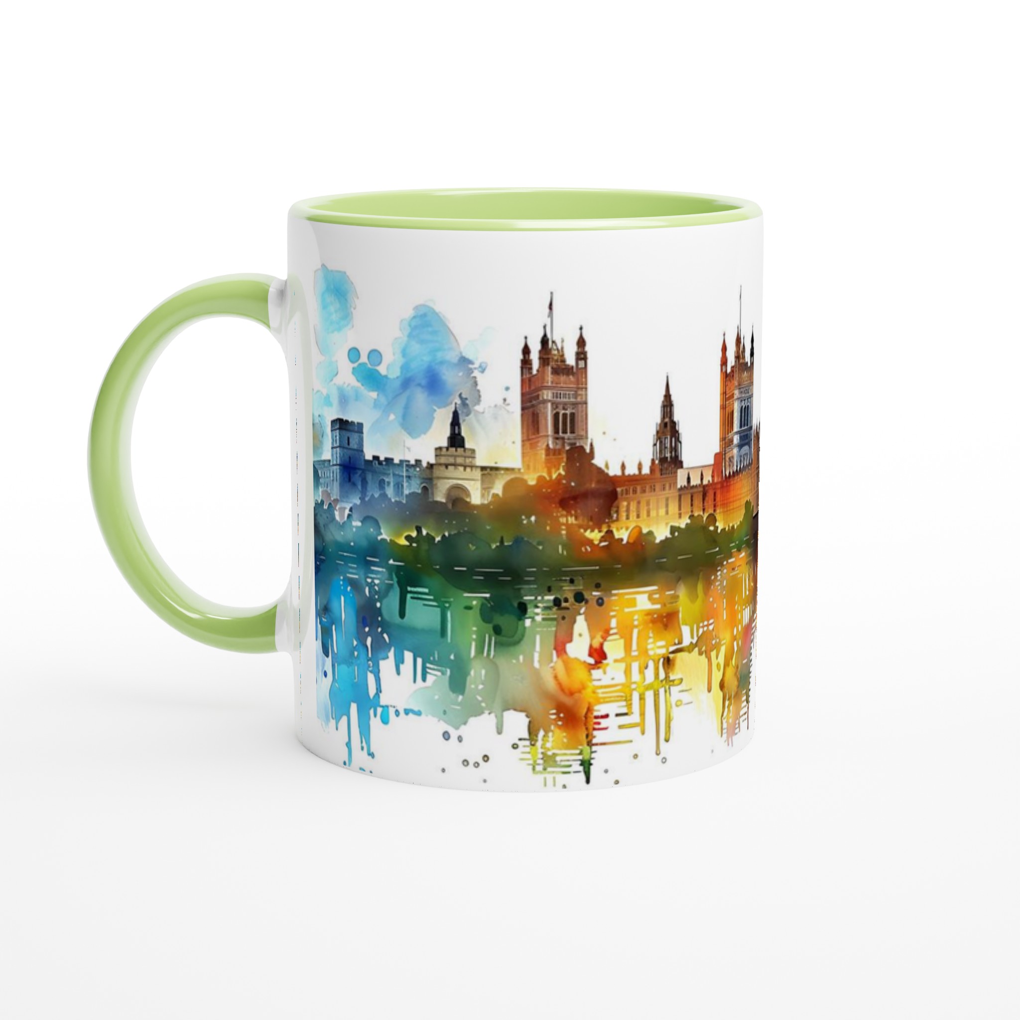 London Watercolor Skyline Mugg – Konstnärlig Siluett i Glada Färger, 11 oz 7 f042b329-d809-40a7-88e4-c240fc21799d