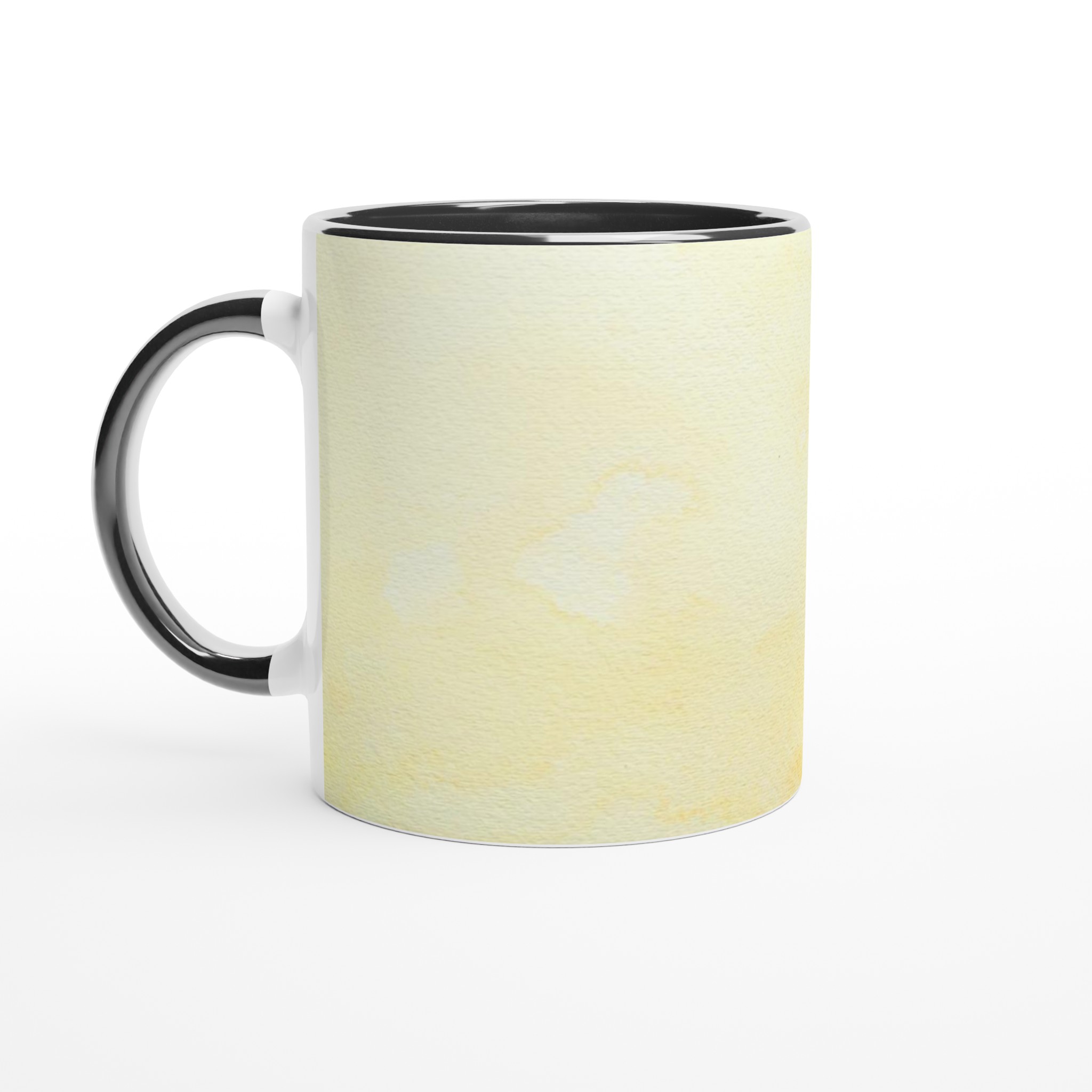 Vit 11oz Keramisk Mugg med Solgul Akvarellkänsla – Välj Din Perfekta Färg 4 f0557824-9154-42f9-b995-0ce8999b89b1