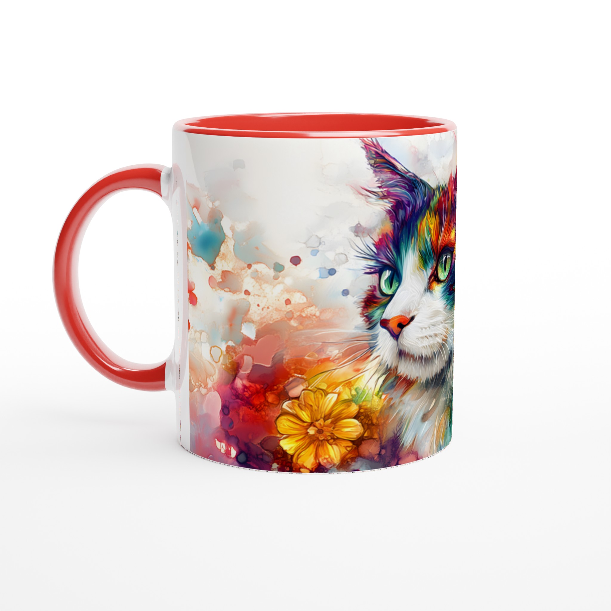 Konstfull Färgexplosion: 11oz Keramisk Mugg med Vibrerande Kattmotiv – Välj din Favoritfärg! 5 f074e516-c37d-48bc-8269-8c70b5fa18bb