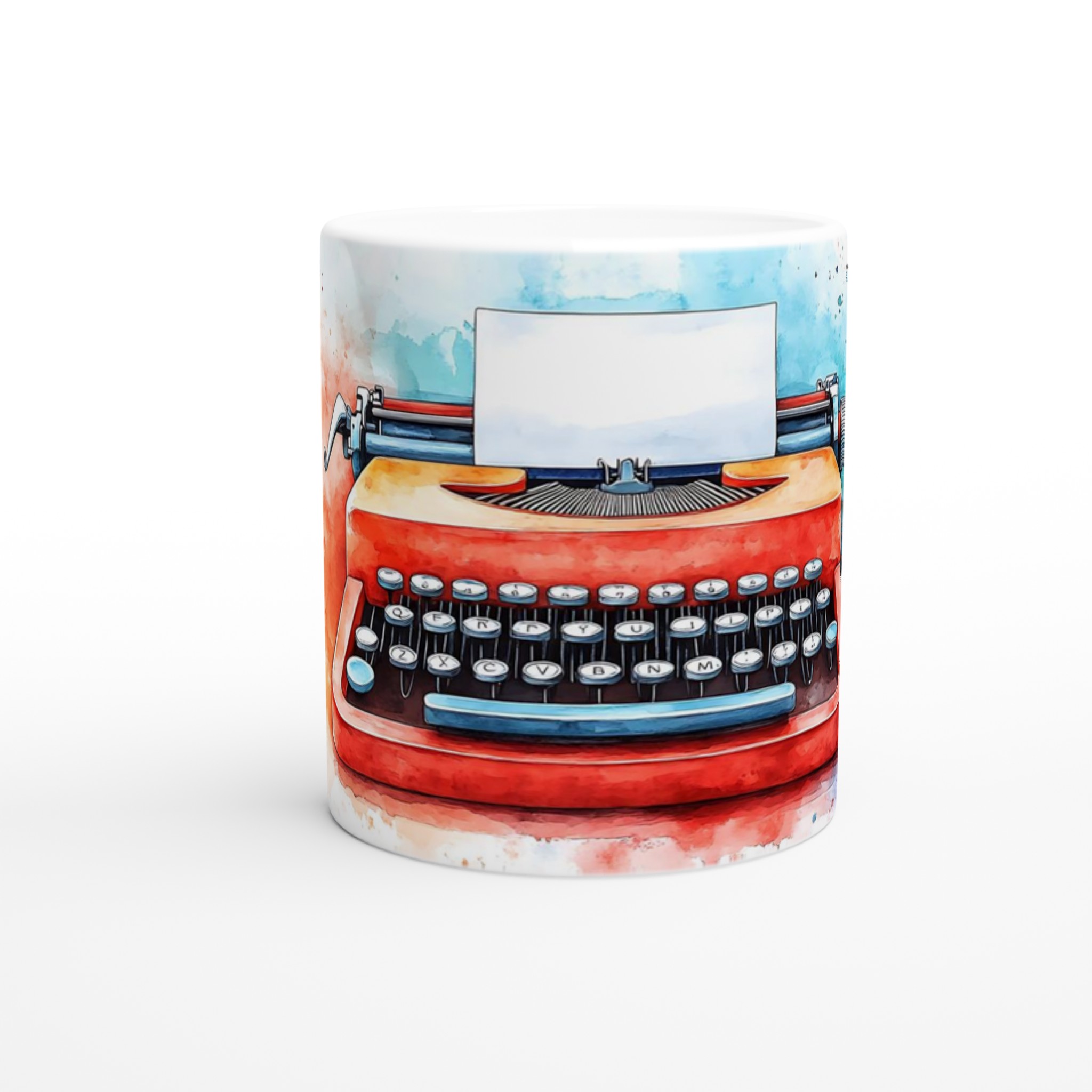 Retro Skrivmaskin Akvarellmugg – Kreativ Design i Valfri Färg, 11 oz Keramik 8 f09f29ac-fe6b-49dc-a8c7-752d4c1cff5b