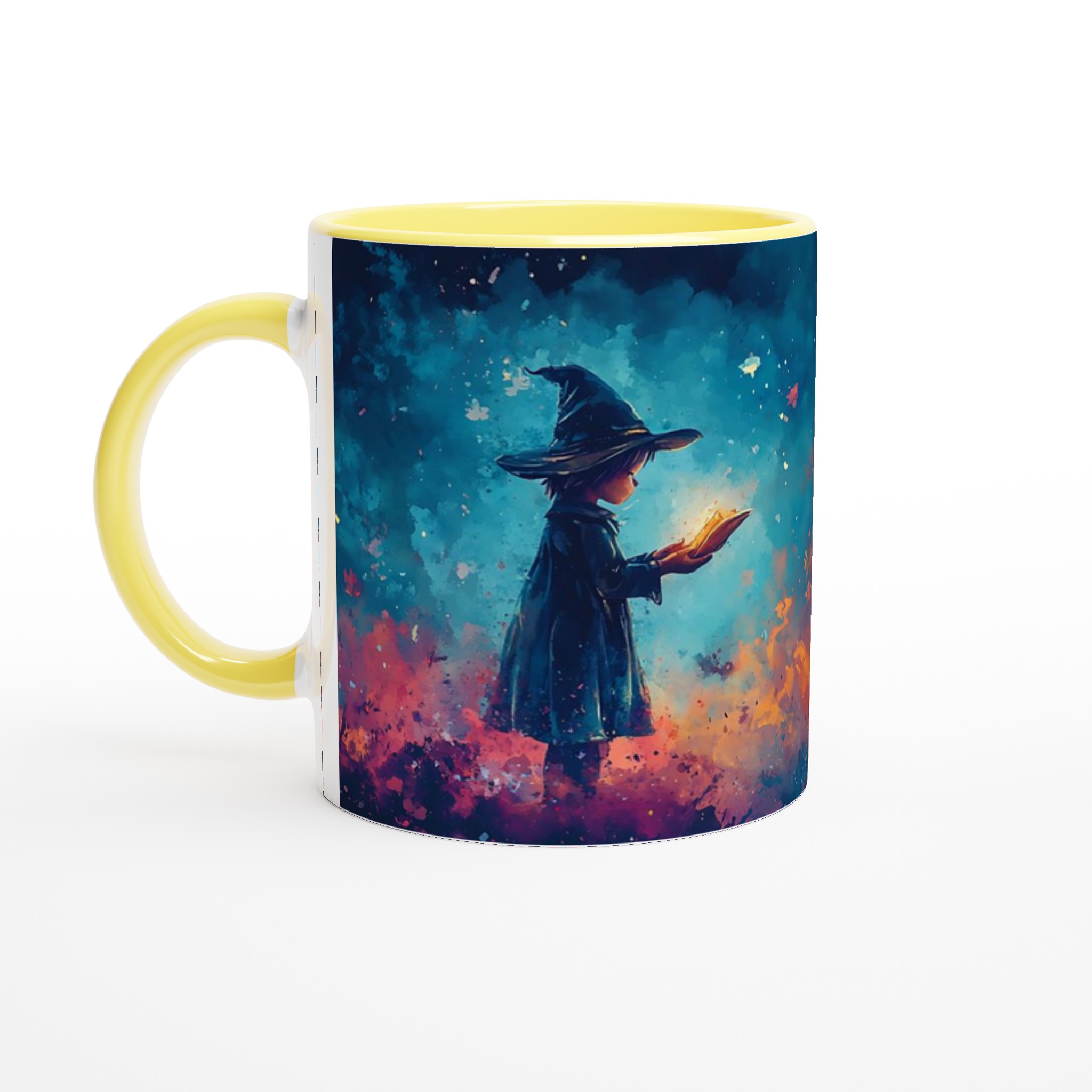 Magical Halloween Pumpkin & Witch Ceramic Mug – Spooky Watercolor Art in Your Choice of 7 Colors 3 f0b485f9-6529-4610-9e4d-7ed33c70c647
