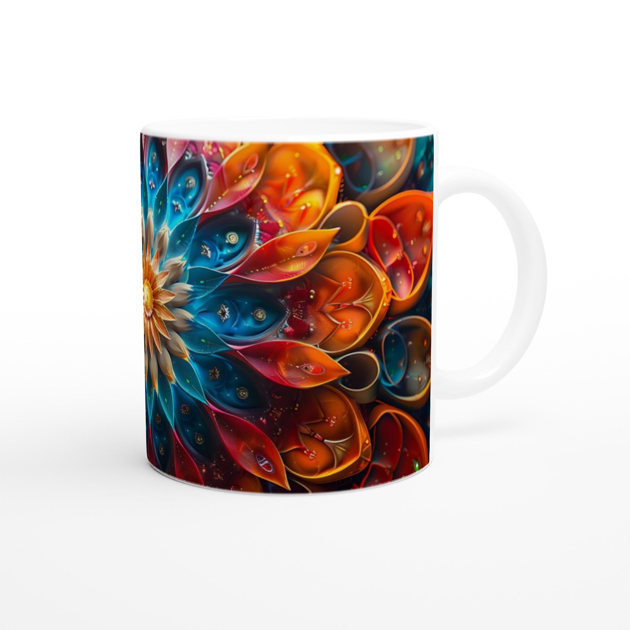 Abstrakt Mandala Keramikmugg - Livfull Design i Blått & Orange, Välj din favoritfärg! 9 f0cec5f6-fa98-4281-83b4-d9ebda0bae2e
