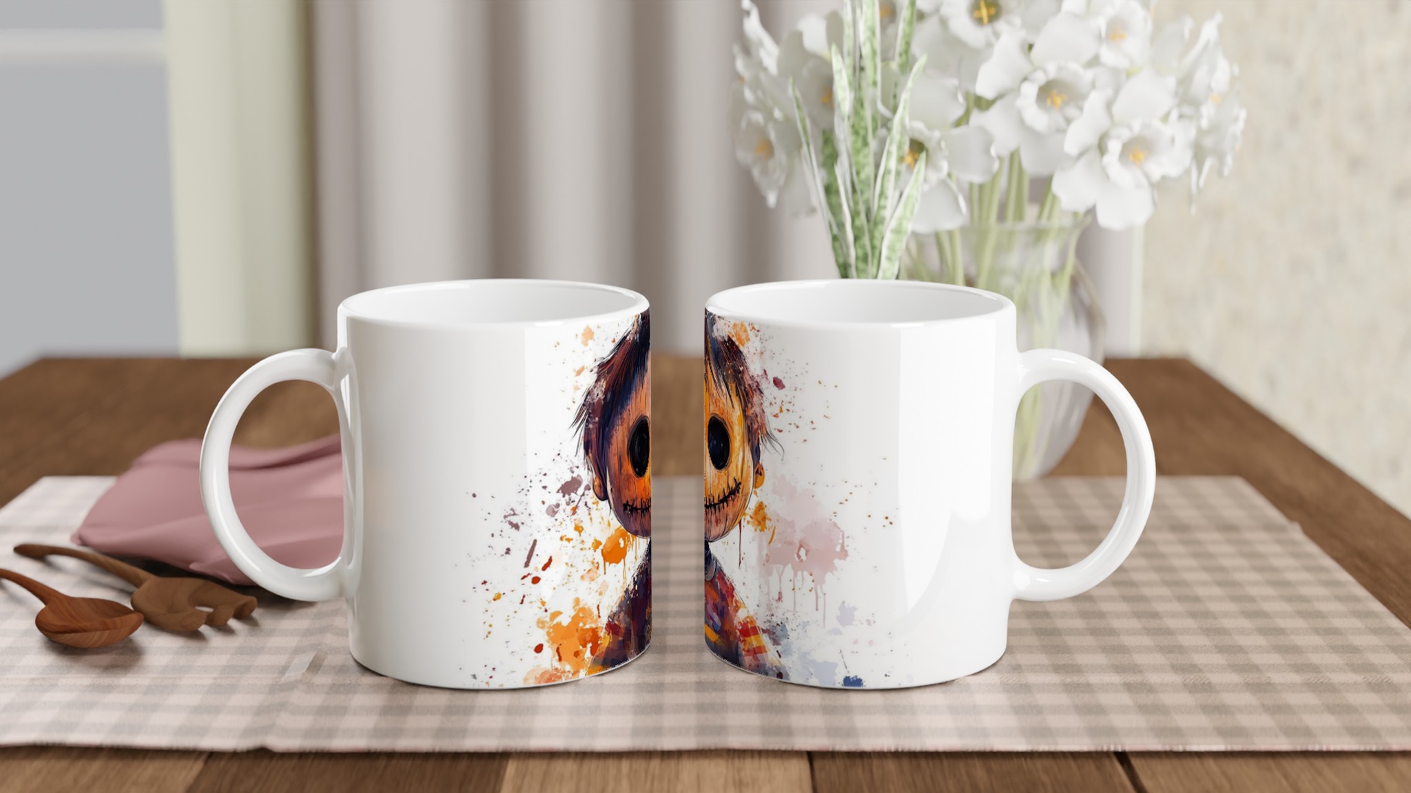 Unik Halloween Docka Mugg - Keramisk 11oz Kaffekopp med Mörk & Konstnärlig Design 10 f0e39f51-67e9-4db4-a07b-0c75503e7be7