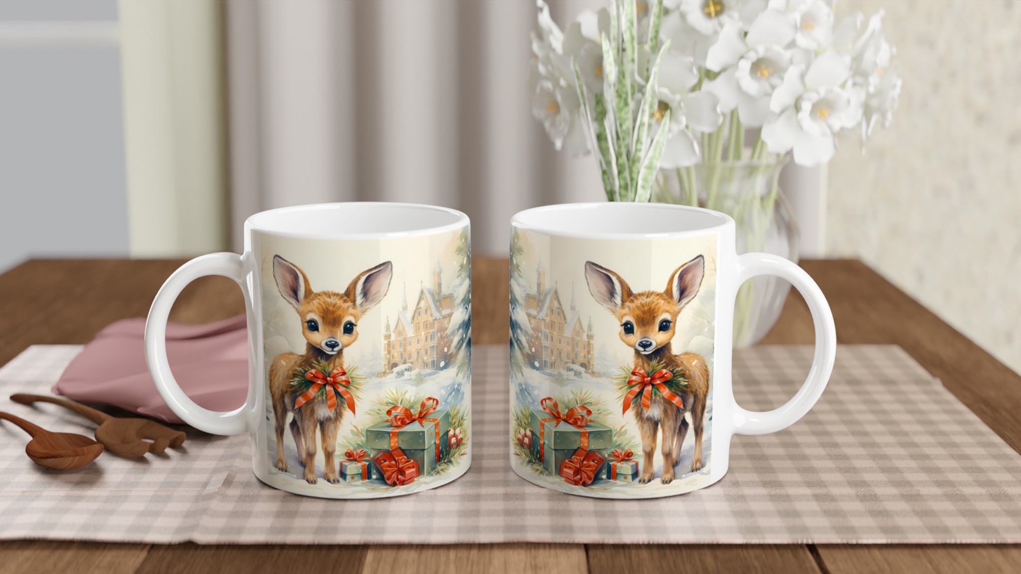 Söt Vinterrådjur Mugg - 11oz Keramisk Mugg för Julstämning och Varje Dag 10 f0e96470-d05d-41dc-af8c-bd03a87f9c88