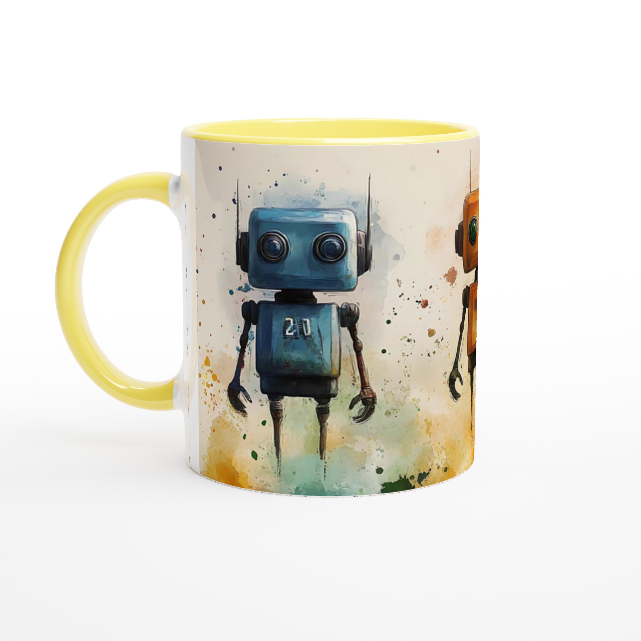 Retro Robot Vattenfärg Keramikmugg – Din personliga mugg i sju färgglada varianter! 3 f0ff4f6b-44bc-4cff-a2e1-14cb1877a82d