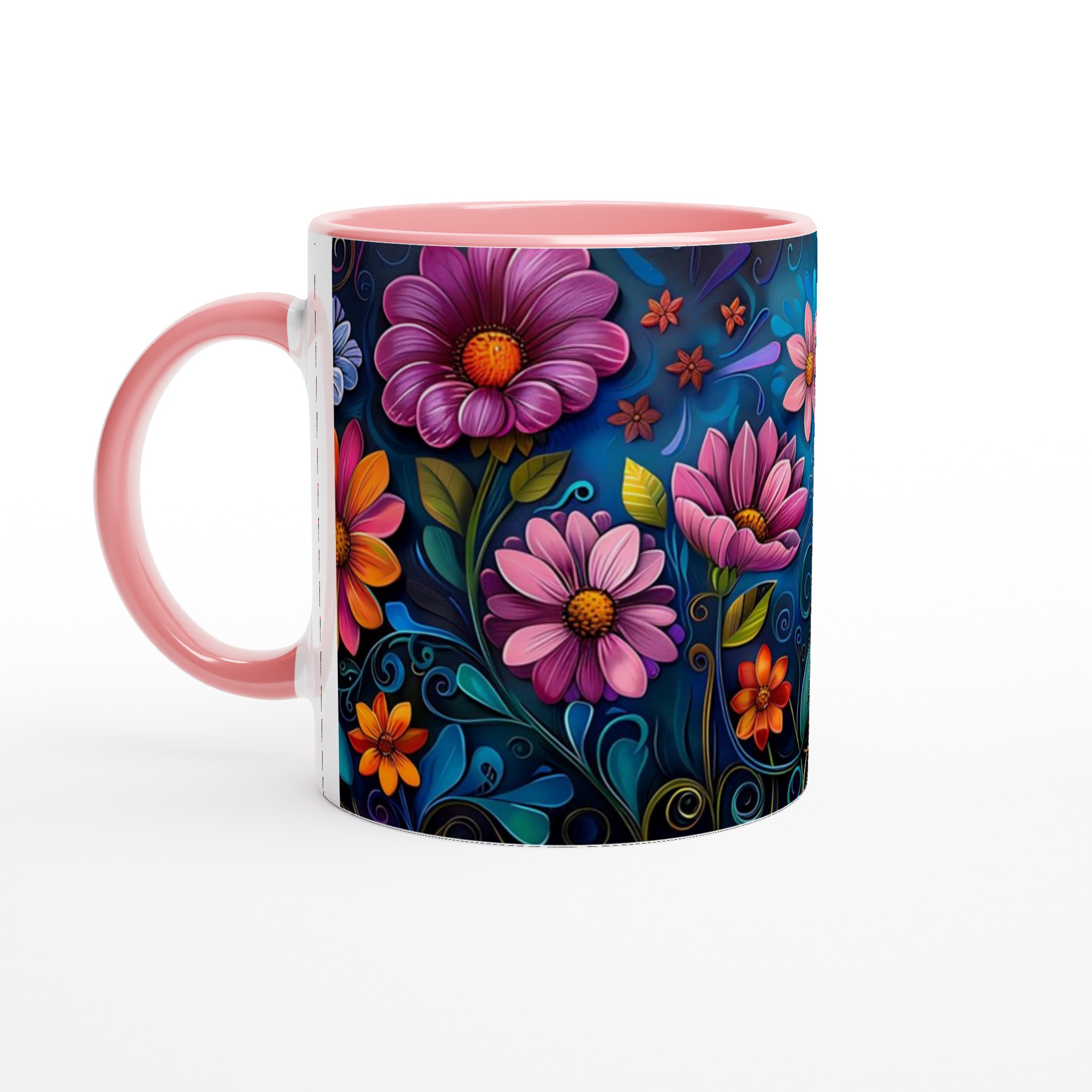 Blomstrande Keramikmugg: Konstfull Design i Levande Färger – Välj din Favorit bland Sju Nyanser! 6 f1070a1d-a9a1-4e64-9607-57de53c313a1