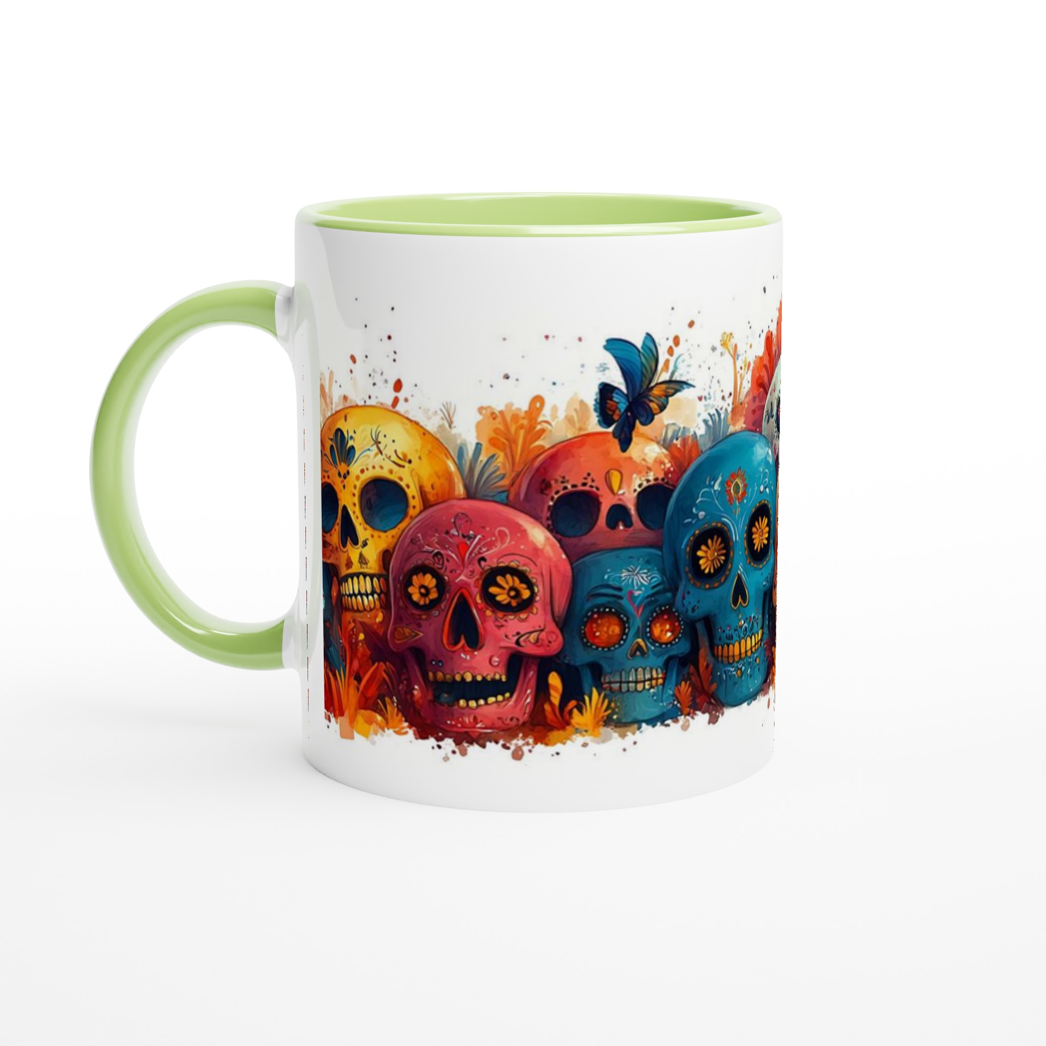 Färgglad Sugar Skull Keramikmugg - Livfull Día de los Muertos Design, 11oz Kaffekopp 7 f10bd14e-f507-480b-9cf1-a4ecbcfe38a7