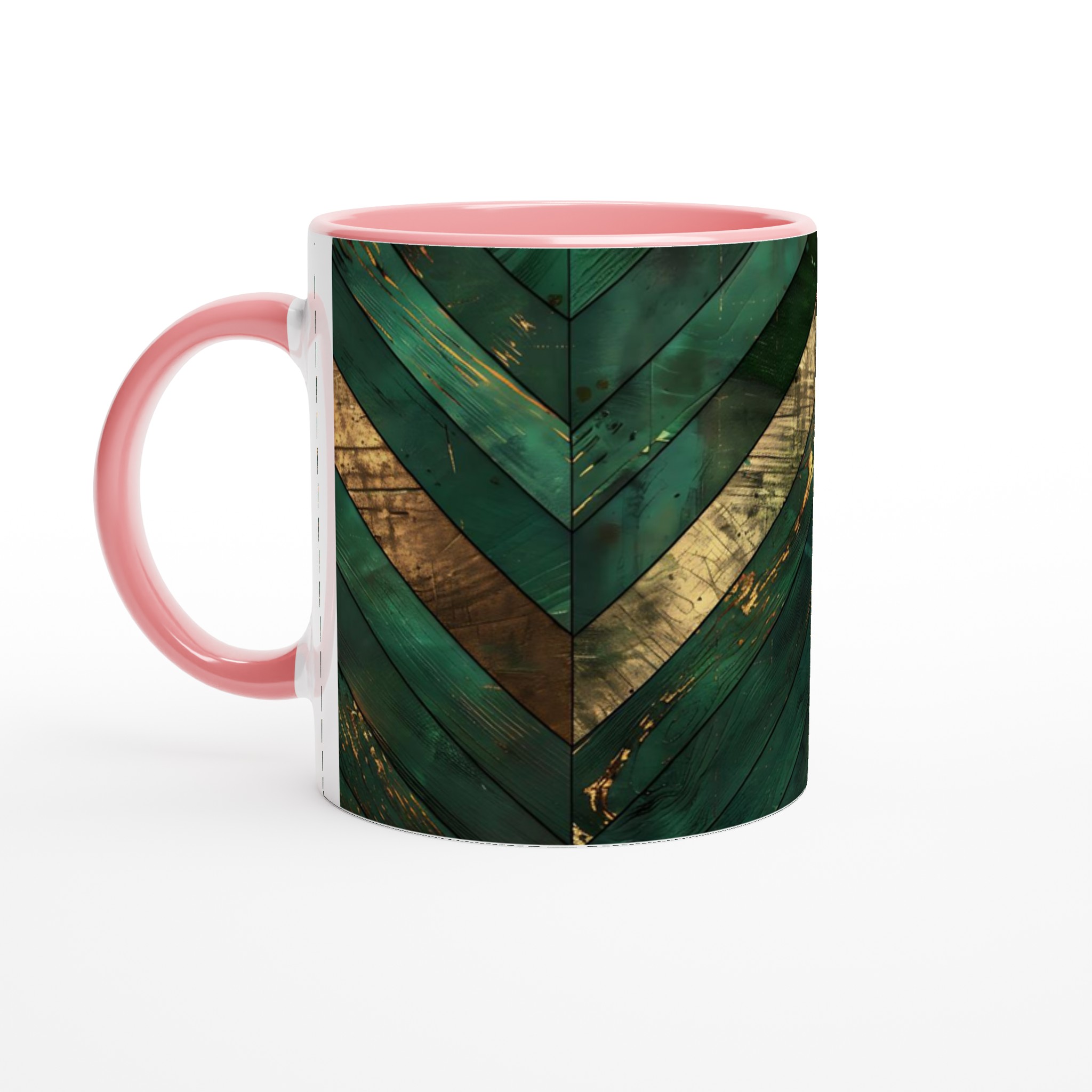 Vit 11oz keramisk mugg med elegant grön och guld design – välj bland sju färgstarka keramisktoner 6 f1140c7c-68fb-474f-8077-e991d19cbd13