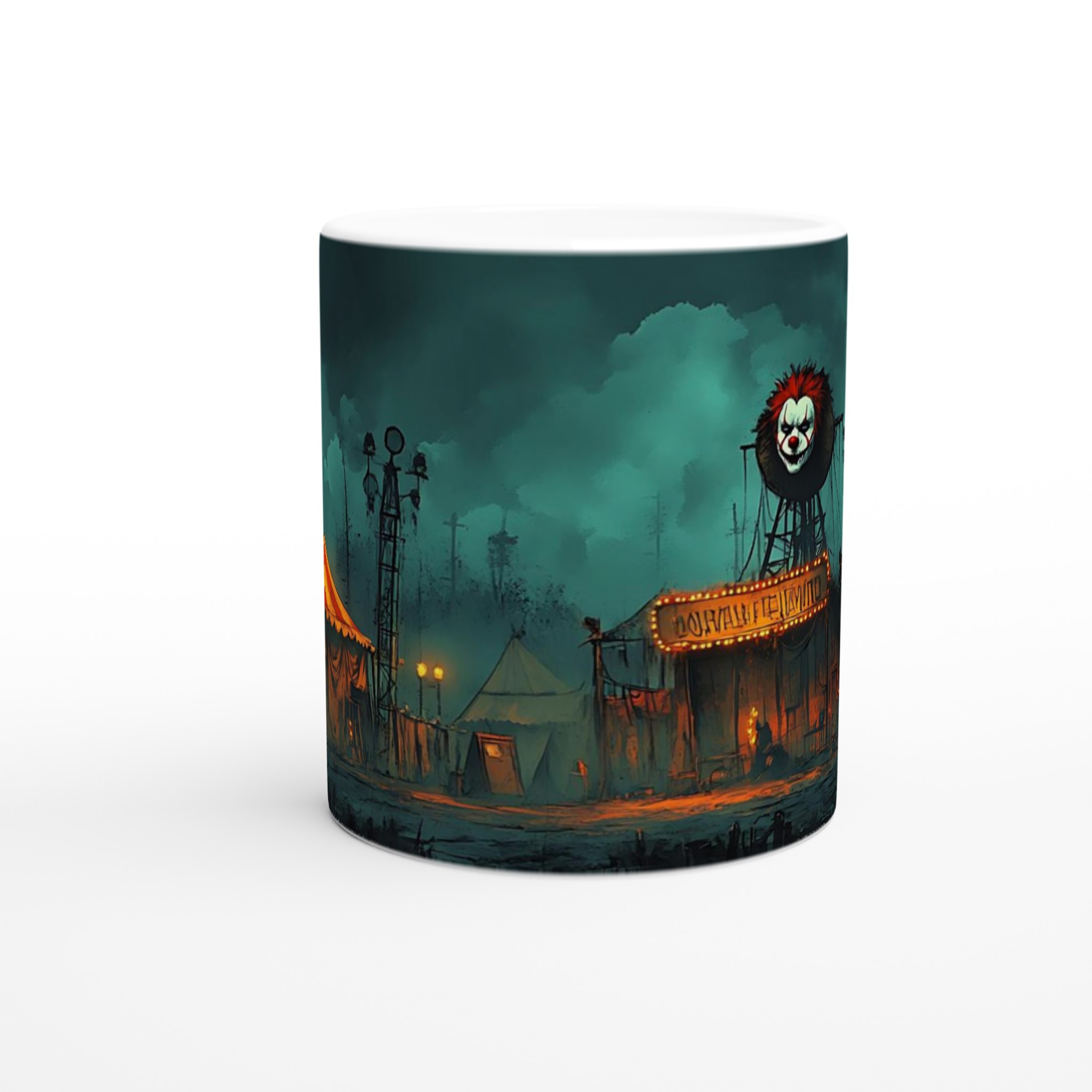 Skrämmande Cirkus Keramikmugg – Perfekt för Halloween & Skräckälskare, Välj din Färg! 8 f12581dc-15b4-49dd-84ab-d08987603e61