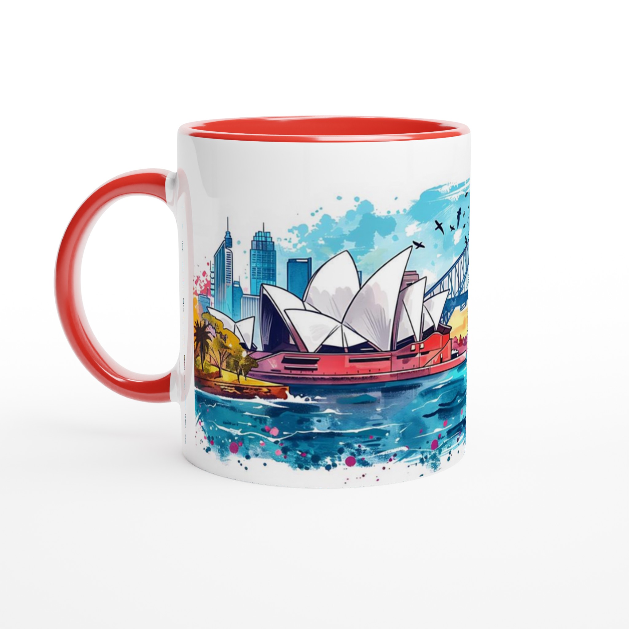 Sydney Skyline Akvarell Kaffemugg - En färgstark hyllning till Australien i ditt val av sju nyanser 5 f1445fb2-3685-46b6-8f0a-e15cb7961ec4