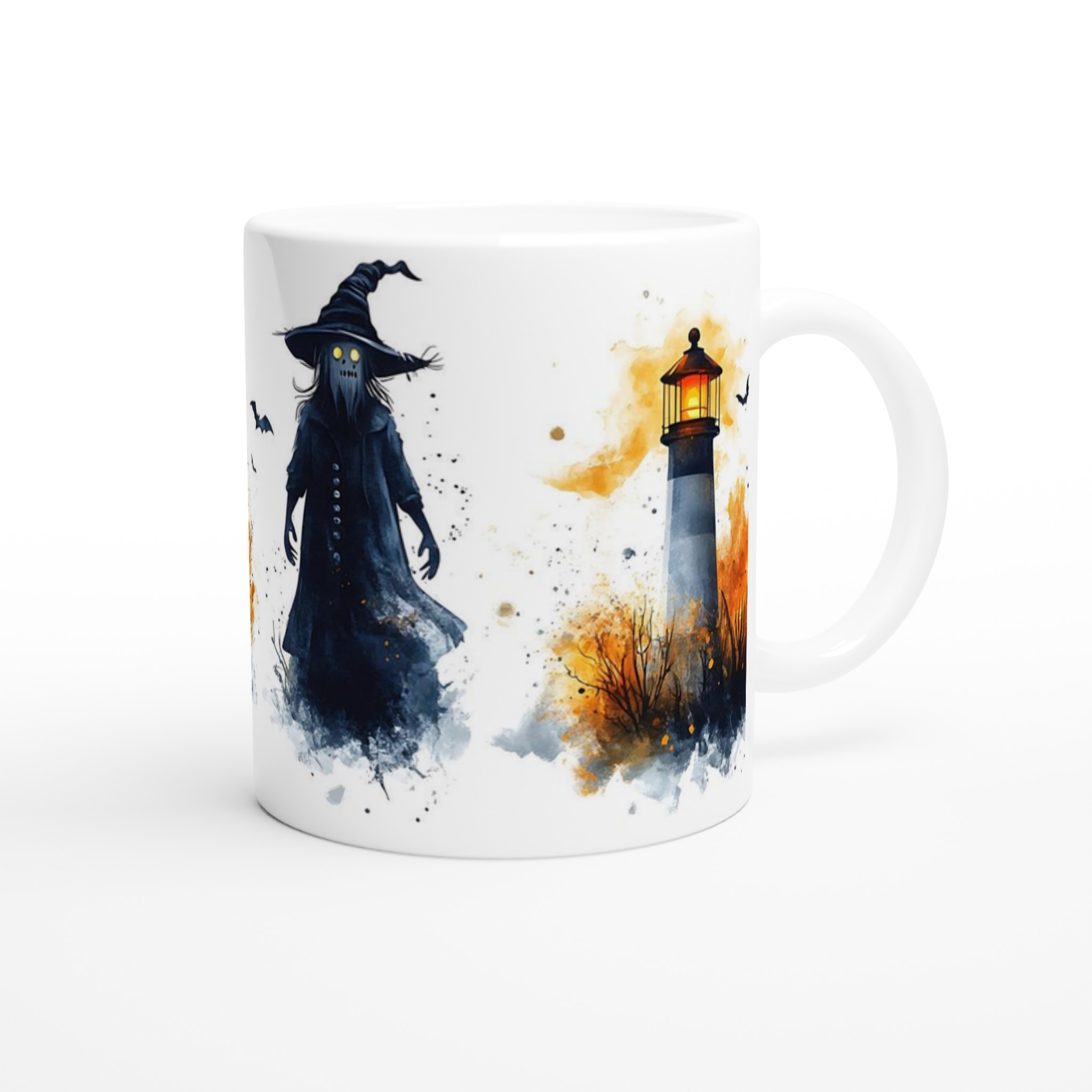 Spöklik Häxa & Fyrtorn Keramisk Mugg – Mystisk Halloween Konst i Ditt Val av Färg 9 f14cf405-b63d-4ddf-9e86-1c3f7a33a6a9